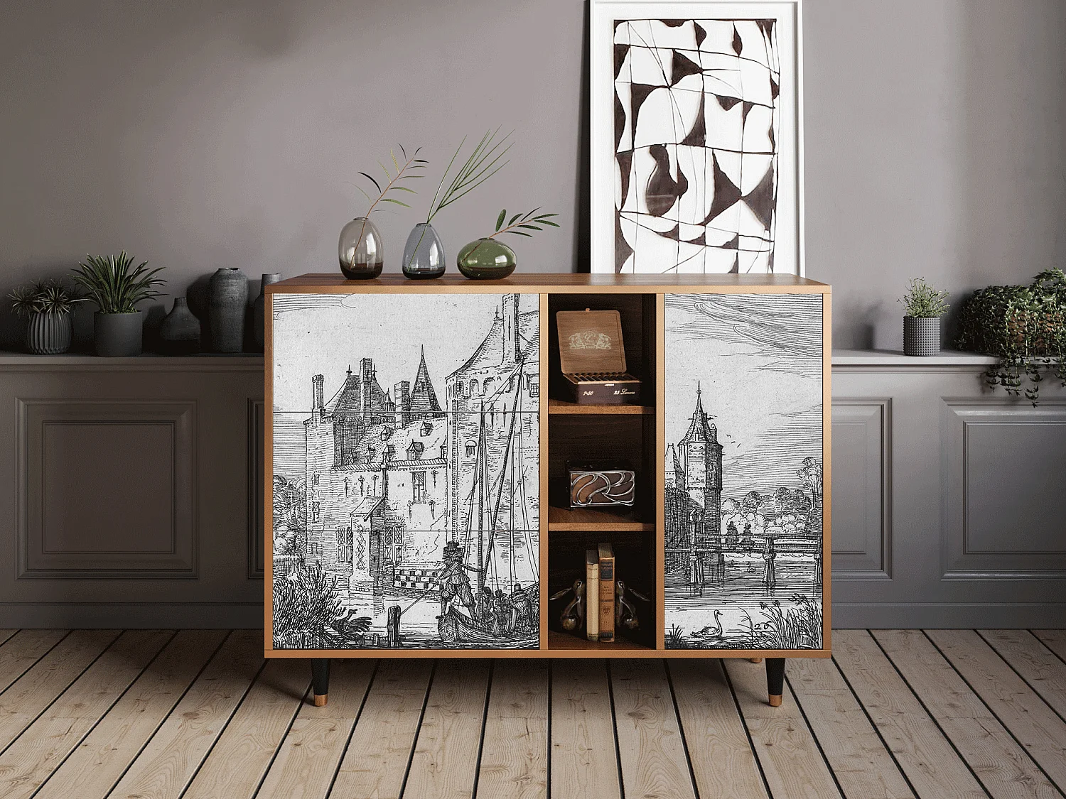 Buffet - 125x98x48 cm - BS2 - Castle by Breugel, Noyer