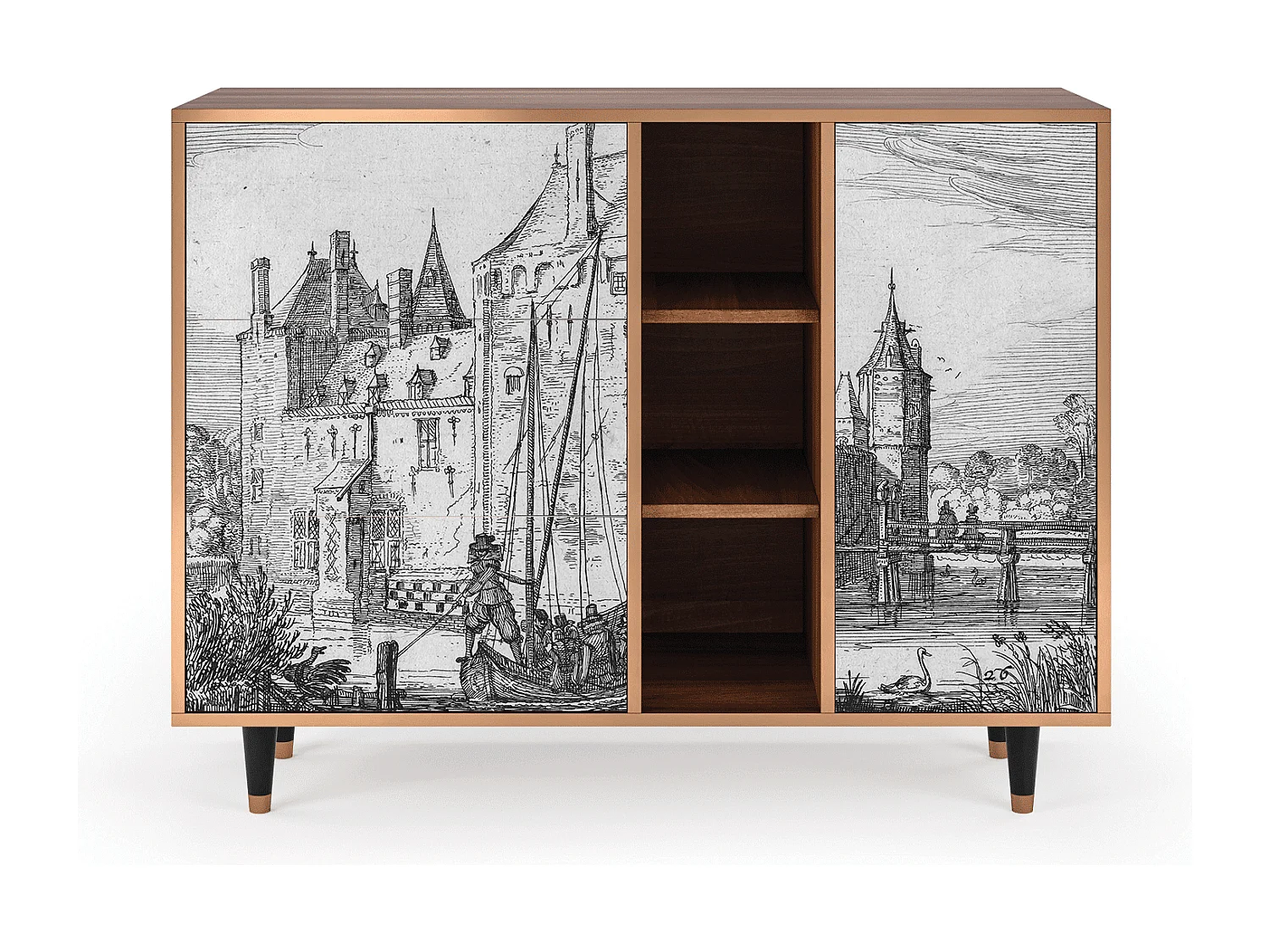 Buffet - 125x98x48 cm - BS2 - Castle by Breugel, Noyer