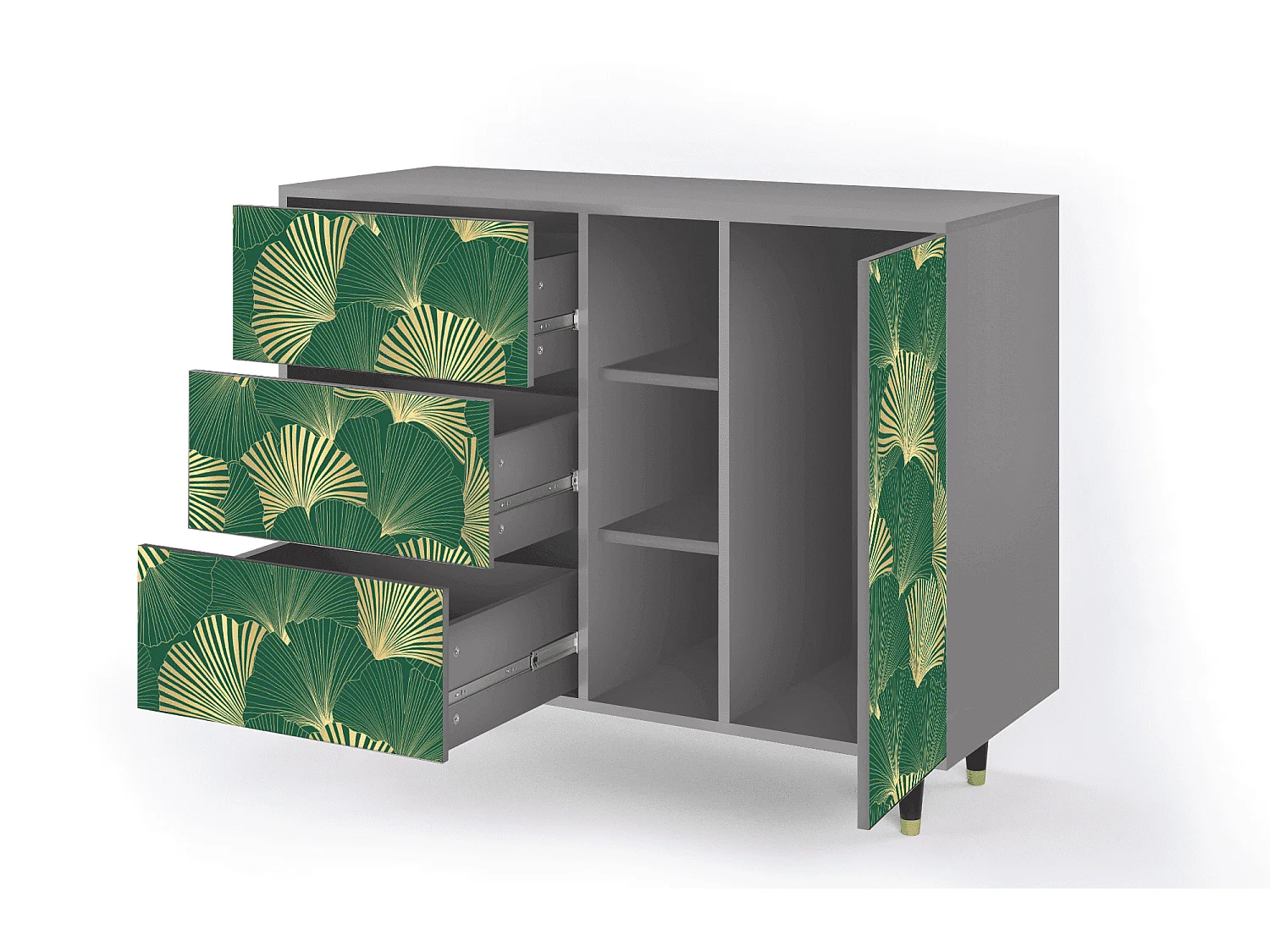 Credenza - 125x98x48 cm - BS2 - Gold Ginkgo, Grigio