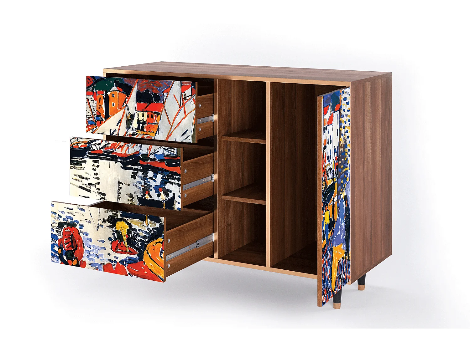 Credenza - 125x98x48 cm - BS2 - Le Séchage des voiles , Noce