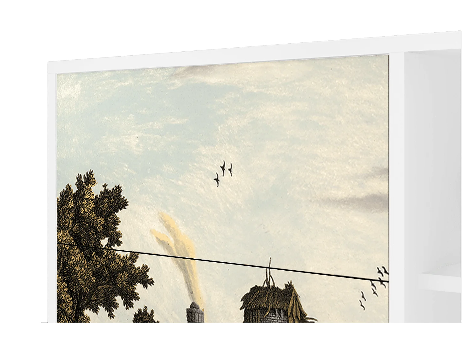 Buffet - 125x98x48 cm - BS2 - Mill along a River, Blanc