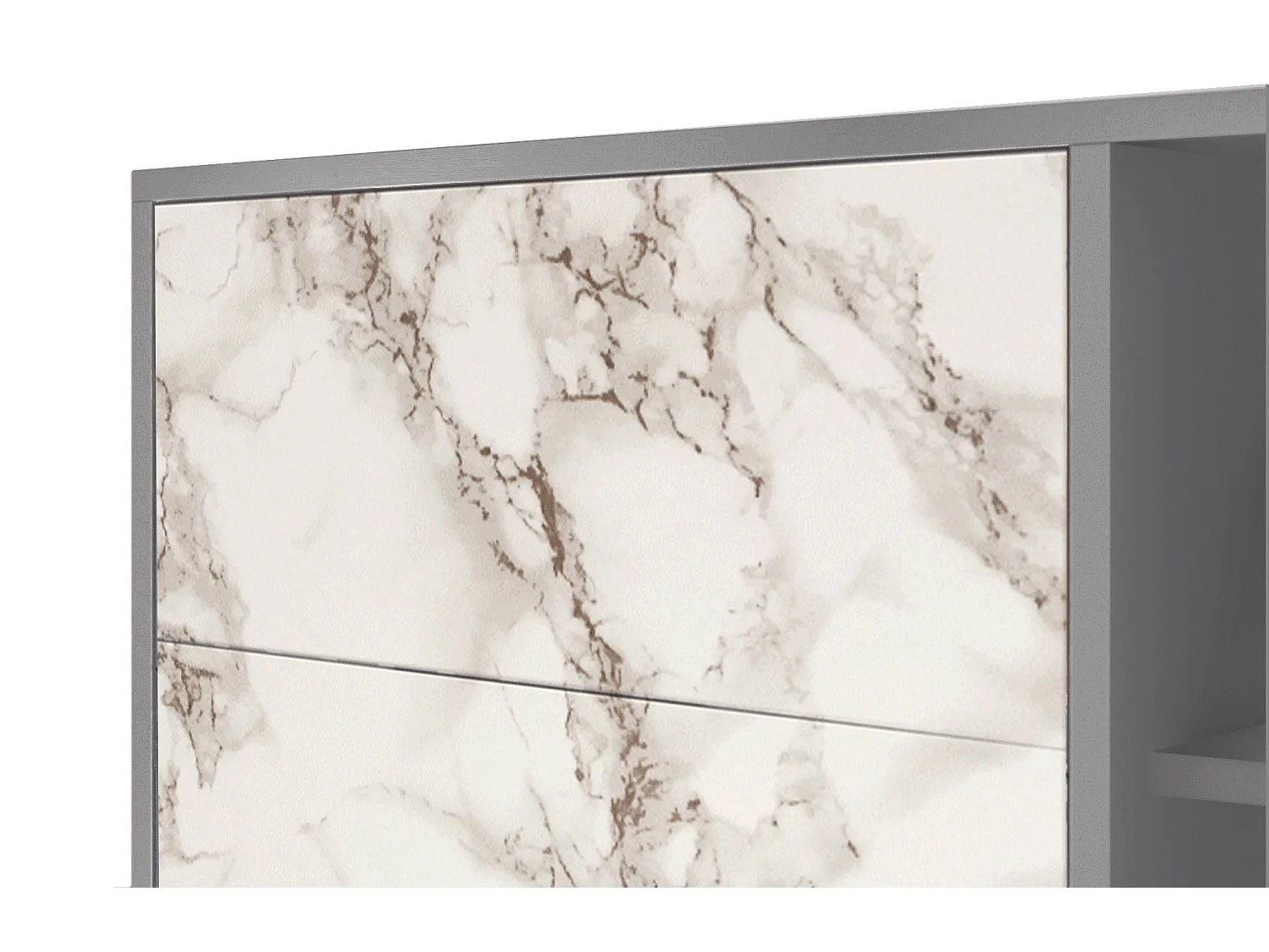Buffet - 125x98x48 cm - BS2 - Milk Marble, Gris