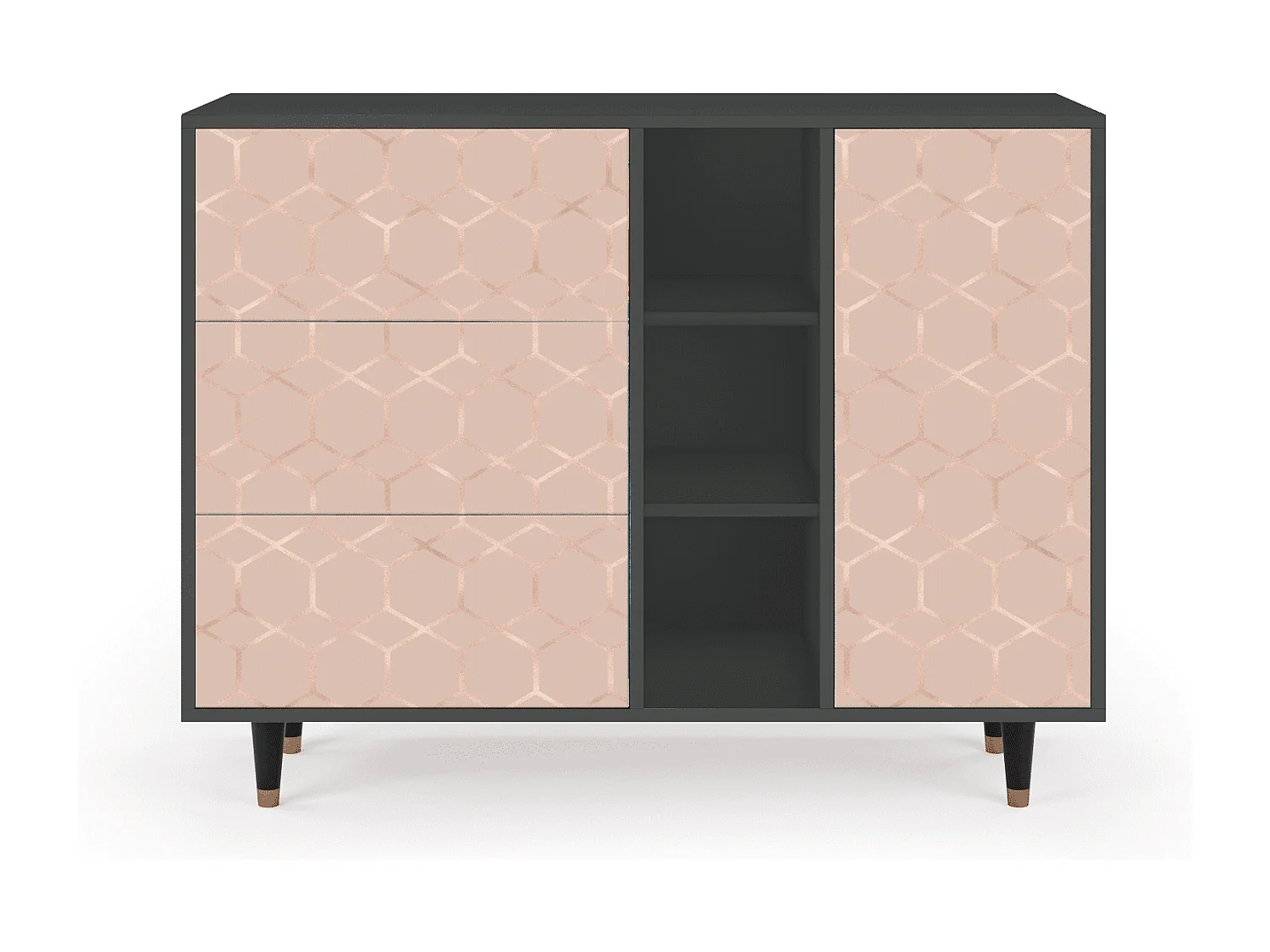 Credenza - 125x98x48 cm - BS2 - Rose Honeycomb, Antracite