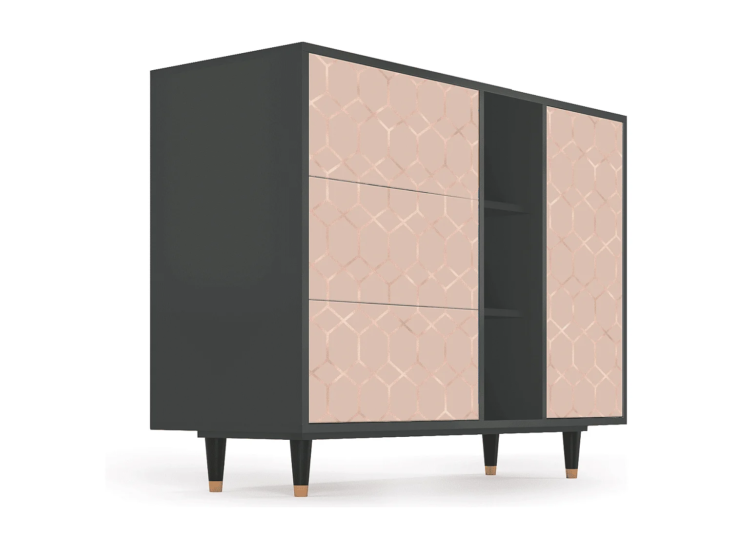 Credenza - 125x98x48 cm - BS2 - Rose Honeycomb, Antracite