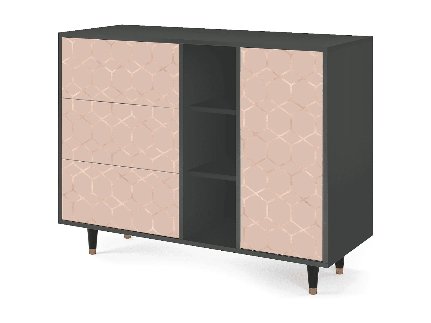 Buffet - 125x98x48 cm - BS2 - Rose Honeycomb, Anthracite