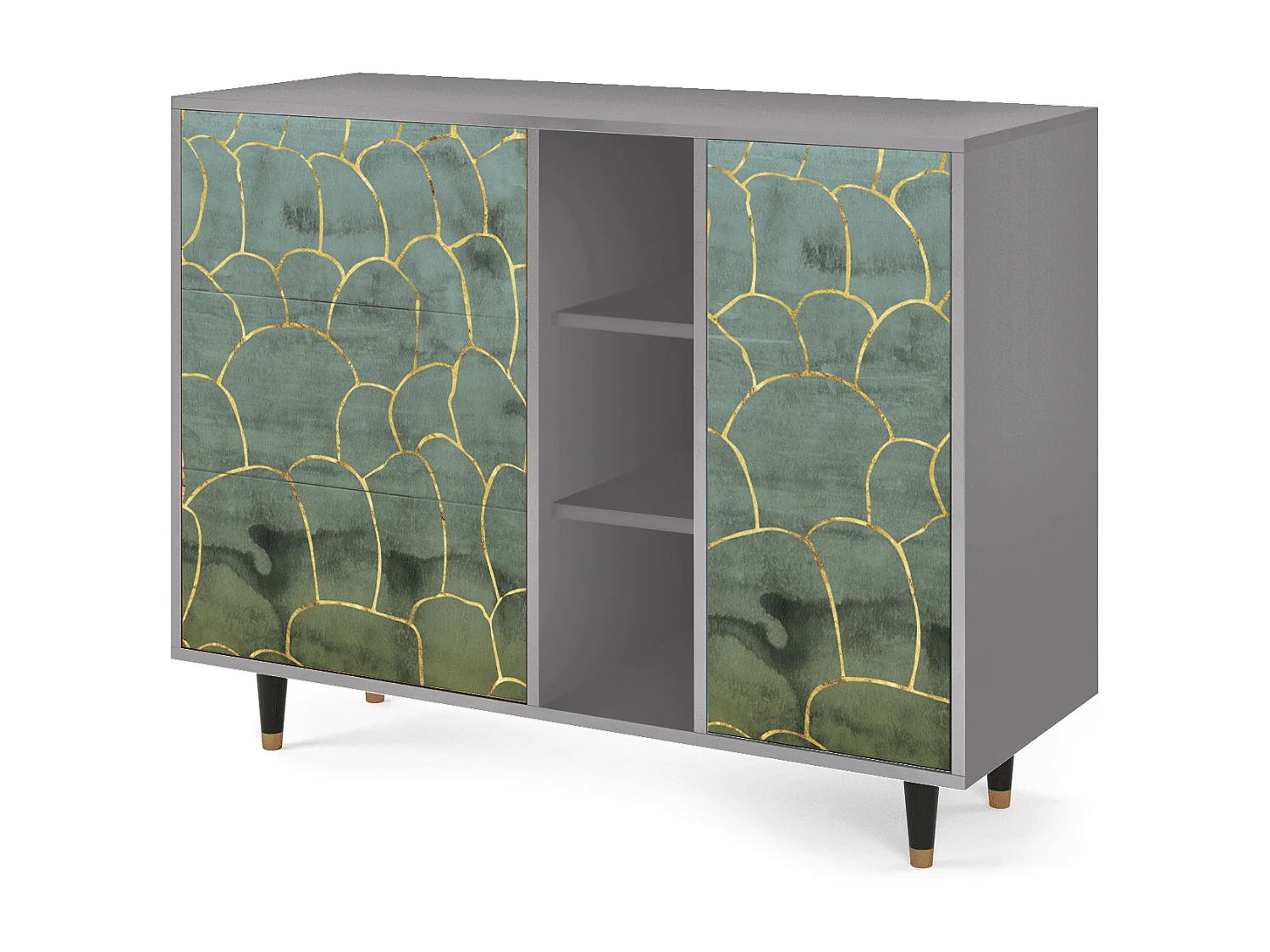 Aparador - 125x98x48 cm - BS2 - Magnificent Water Lily, Gris