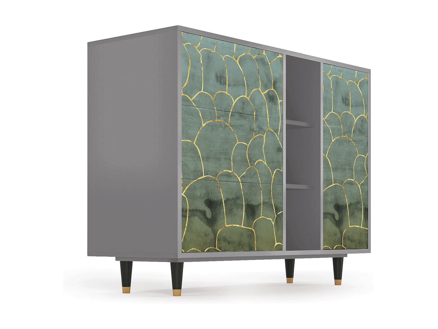 Buffet - 125x98x48 cm - BS2 - Magnificent Water Lily, Gris