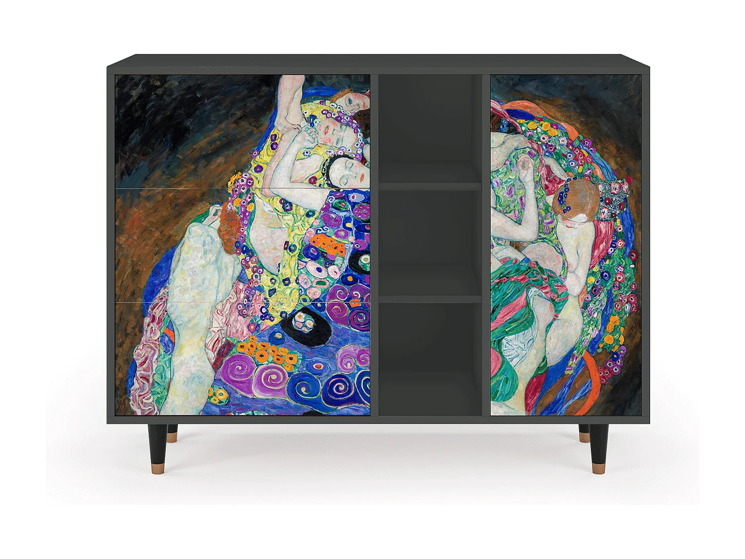 Kredens - 125x98x48 cm - BS2 - The Maiden by Klimt, Antracyt