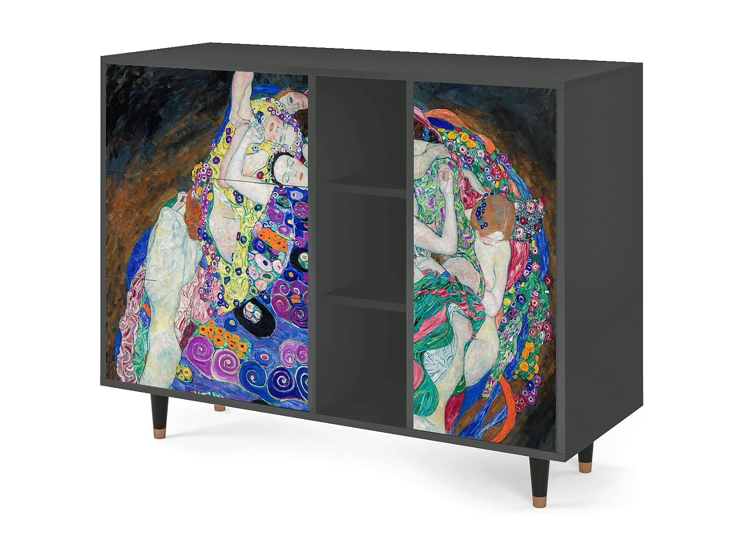 Kredens - 125x98x48 cm - BS2 - The Maiden by Klimt, Antracyt