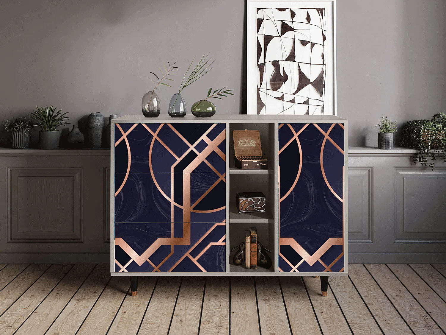Sideboard - 125x98x48 cm - BS2 - Purple Temple, Sand
