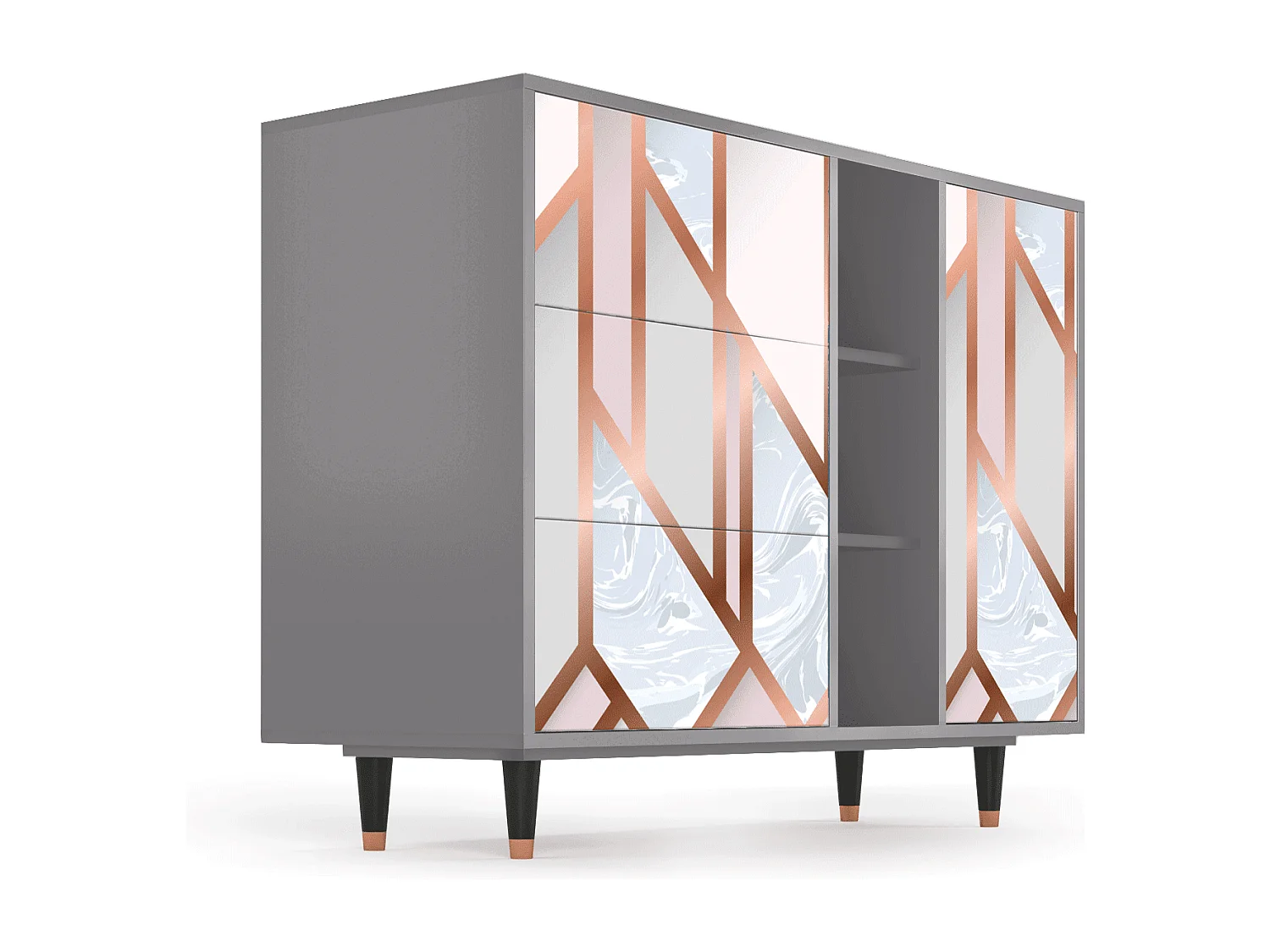 Credenza - 125x98x48 cm - BS2 - Champagne Story, Grigio