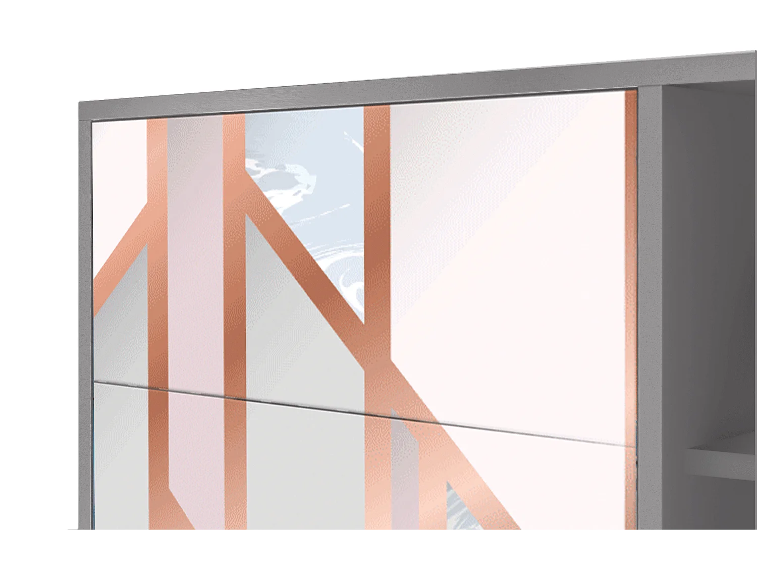 Kredens - 125x98x48 cm - BS2 - Champagne Story, Szary