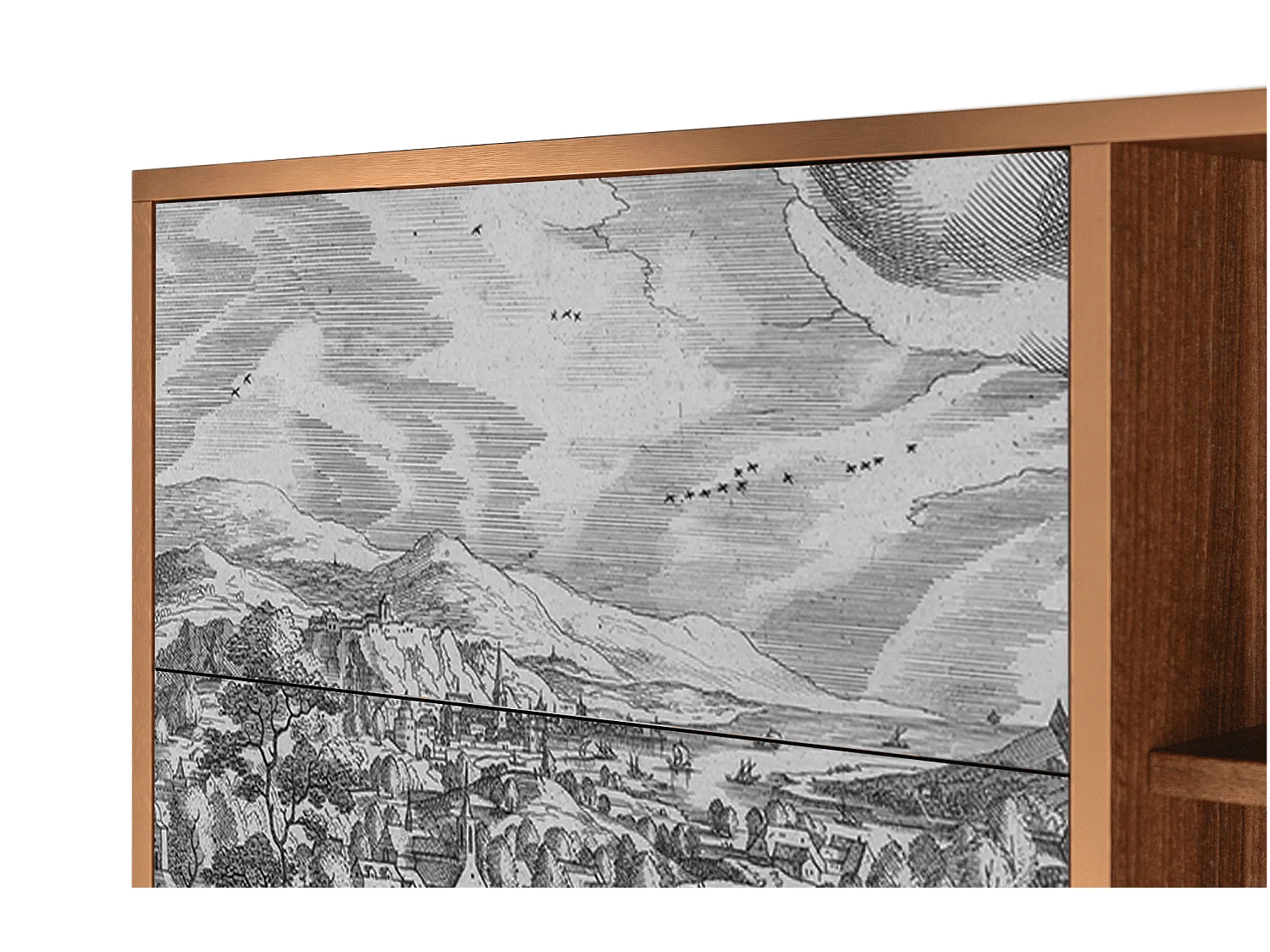 Credenza - 125x98x48 cm - BS2 - Bird Dropping, Noce