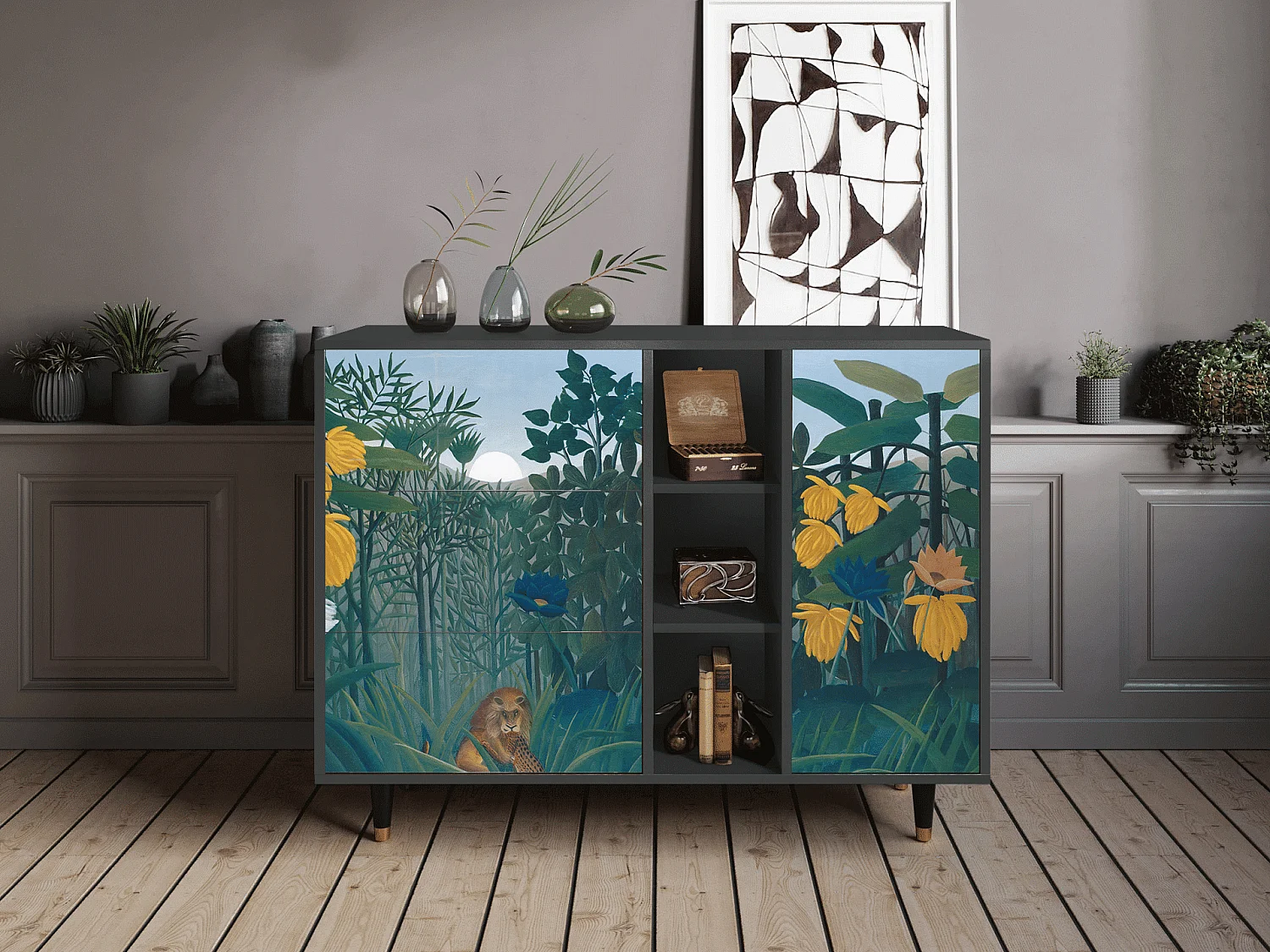 Sideboard - 125x98x48 cm - BS2 - The Repast of the Lion, Anthrazit