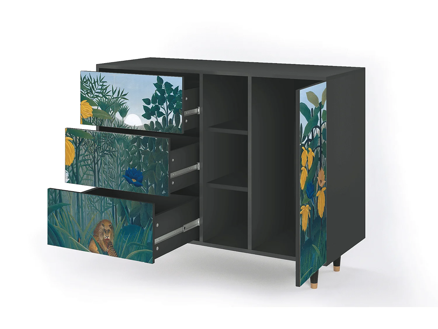 Sideboard - 125x98x48 cm - BS2 - The Repast of the Lion, Anthrazit