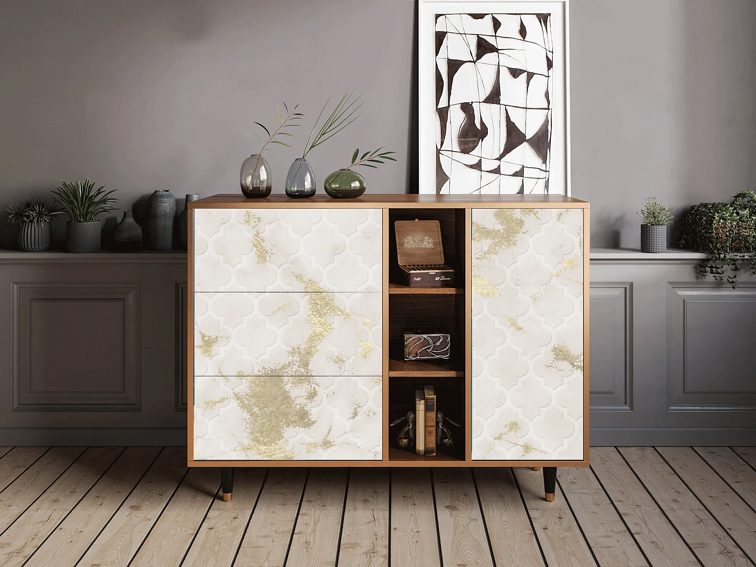 Buffet - 125x98x48 cm - BS2 - Sahara desert, Noyer