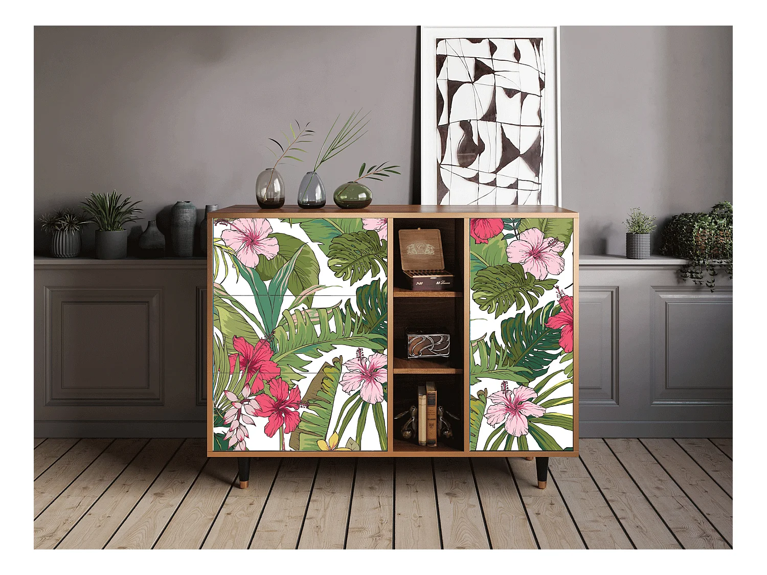 Aparador - 125x98x48 cm - BS2 - Verdant Tropics, Nogueira
