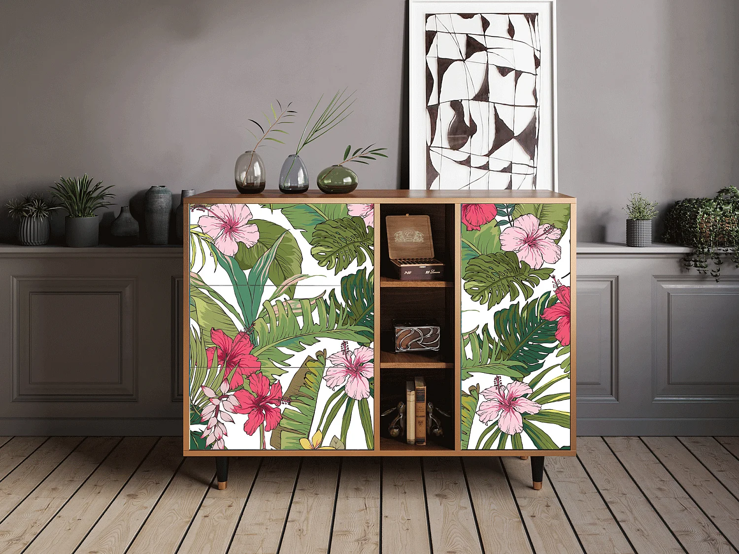 Dressoir - 125x98x48 cm - BS2 - Verdant Tropics, Walnoot