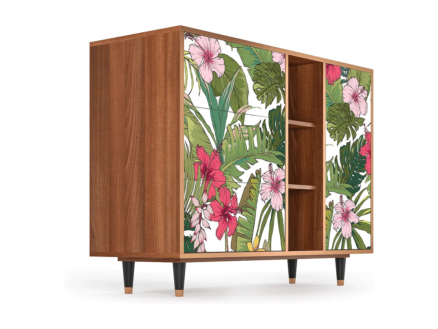 Dressoir - 125x98x48 cm - BS2 - Verdant Tropics, Walnoot