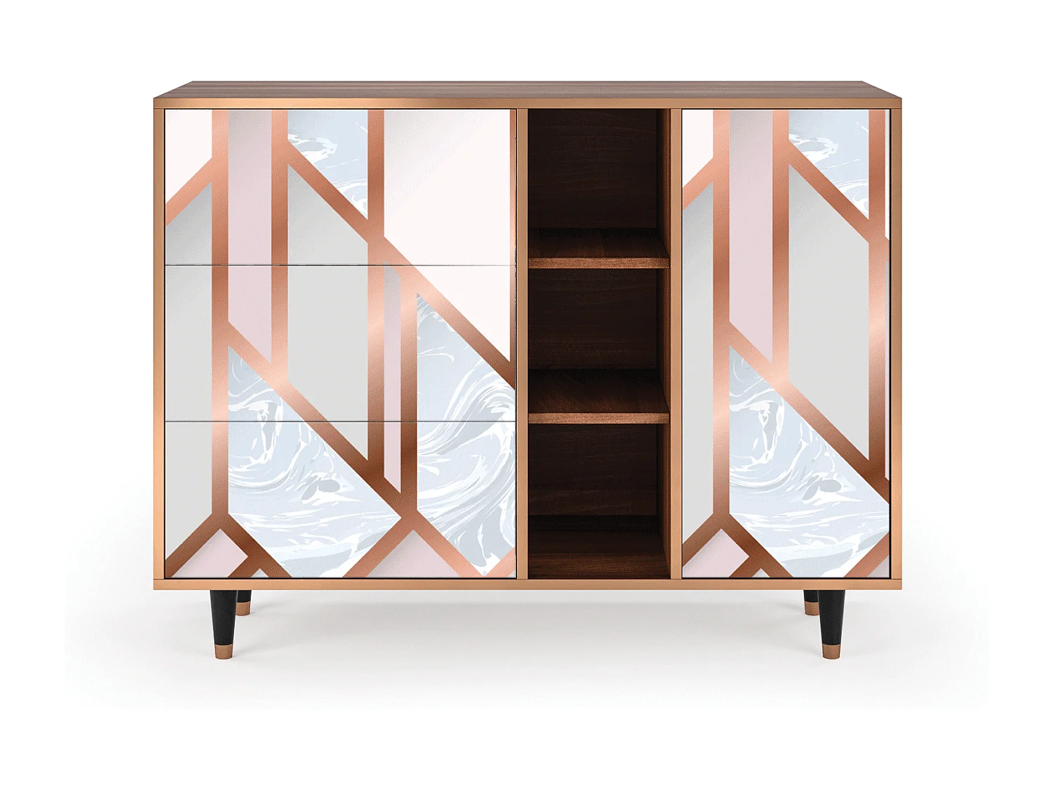 Credenza - 125x98x48 cm - BS2 - Champagne Story, Noce