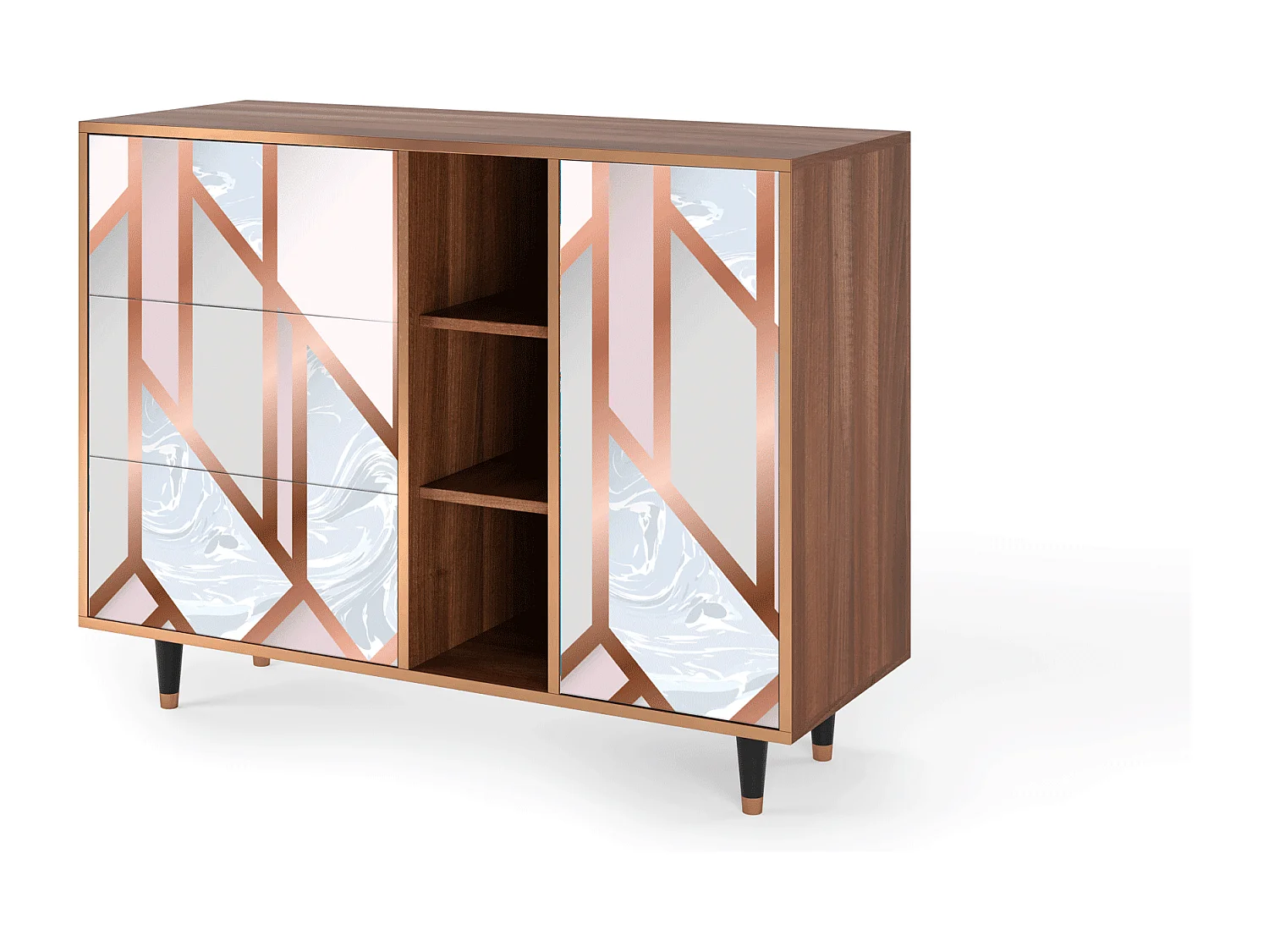 Credenza - 125x98x48 cm - BS2 - Champagne Story, Noce
