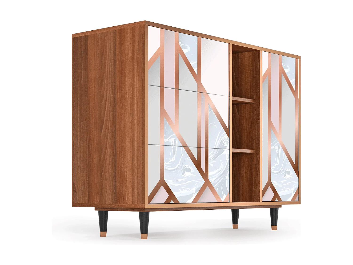Credenza - 125x98x48 cm - BS2 - Champagne Story, Noce