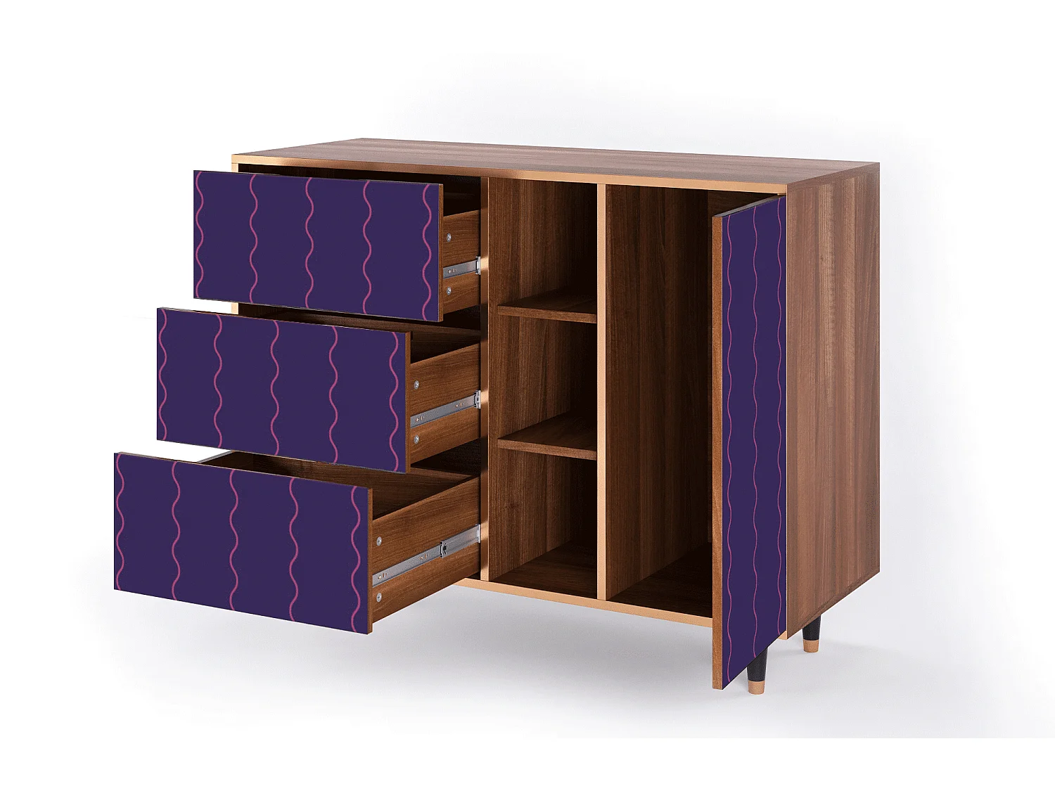 Kredens - 125x98x48 cm - BS2 - Grape Maccaroni, Orzech