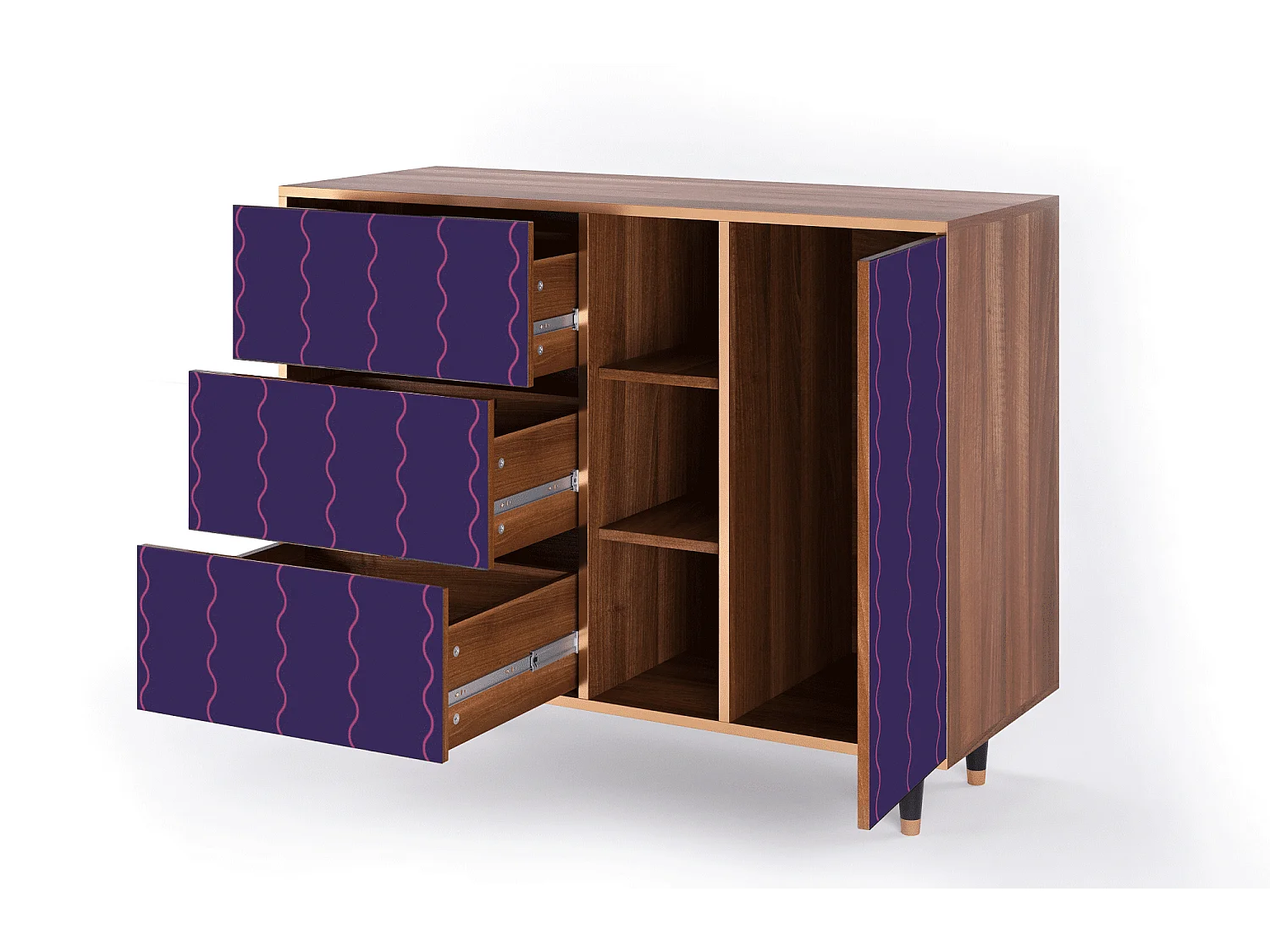 Buffet - 125x98x48 cm - BS2 - Grape Maccaroni, Noyer