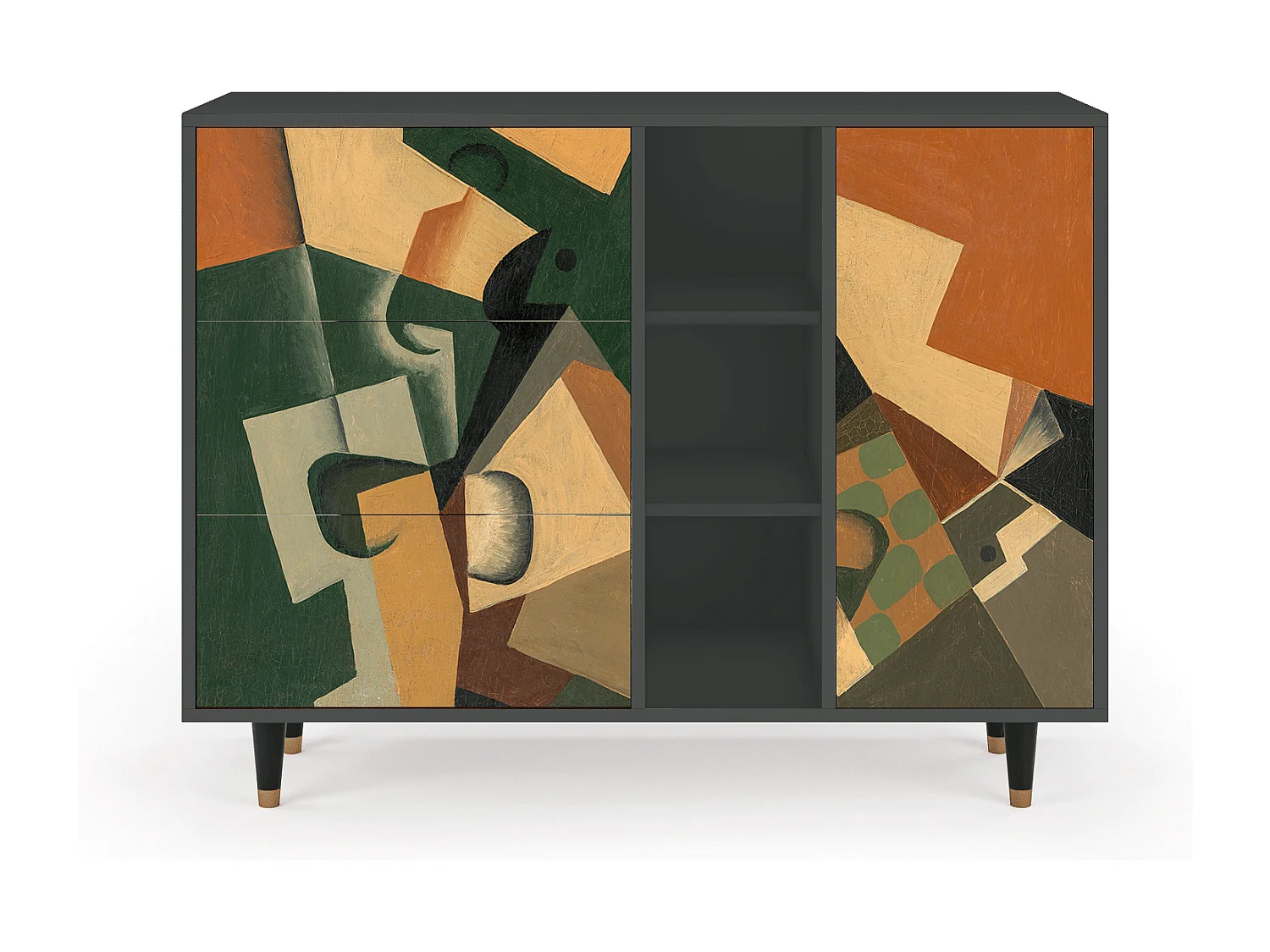 Aparador - 125x98x48 cm - BS2 - Glass and Checkerboard, Antracite