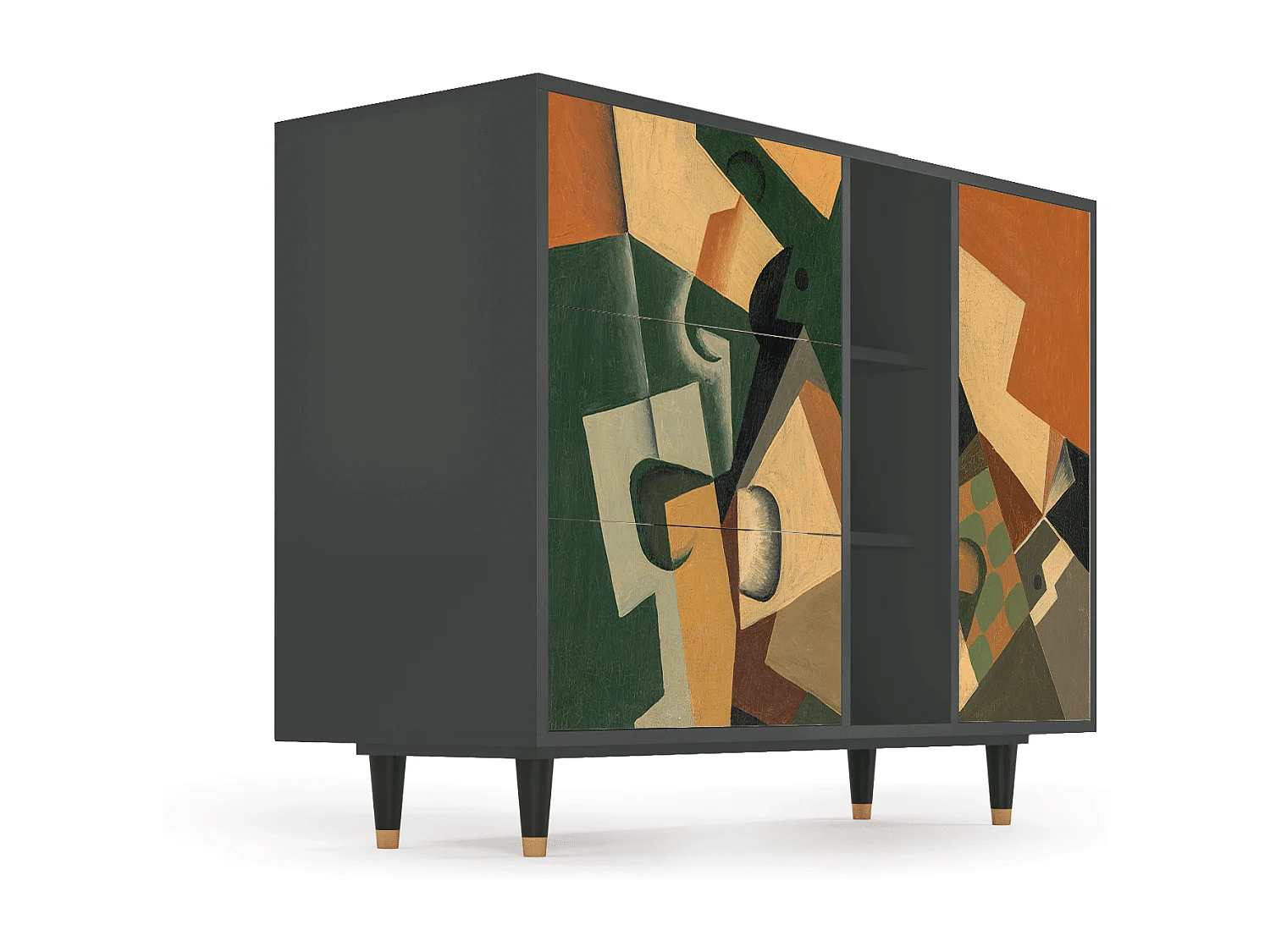 Aparador - 125x98x48 cm - BS2 - Glass and Checkerboard, Antracite