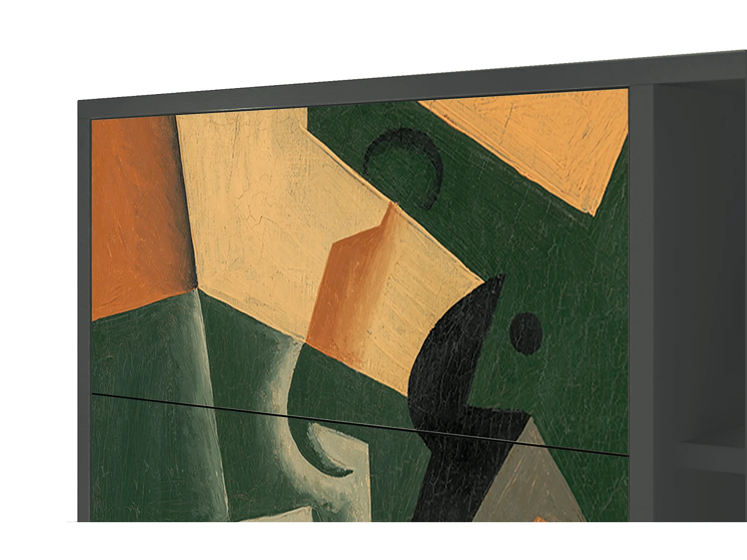 Aparador - 125x98x48 cm - BS2 - Glass and Checkerboard, Antracite