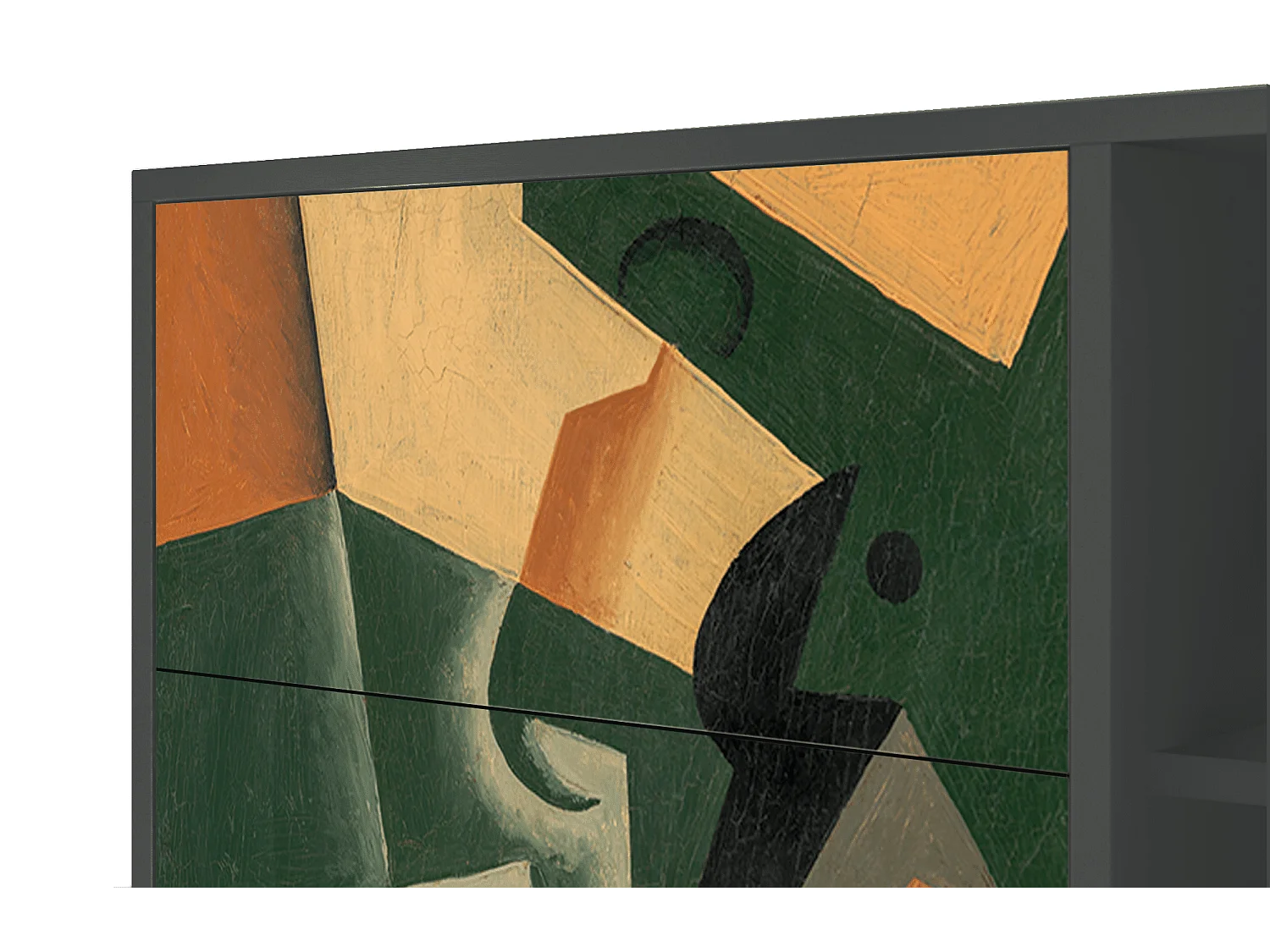 Dressoir - 125x98x48 cm - BS2 - Glass and Checkerboard, Antraciet