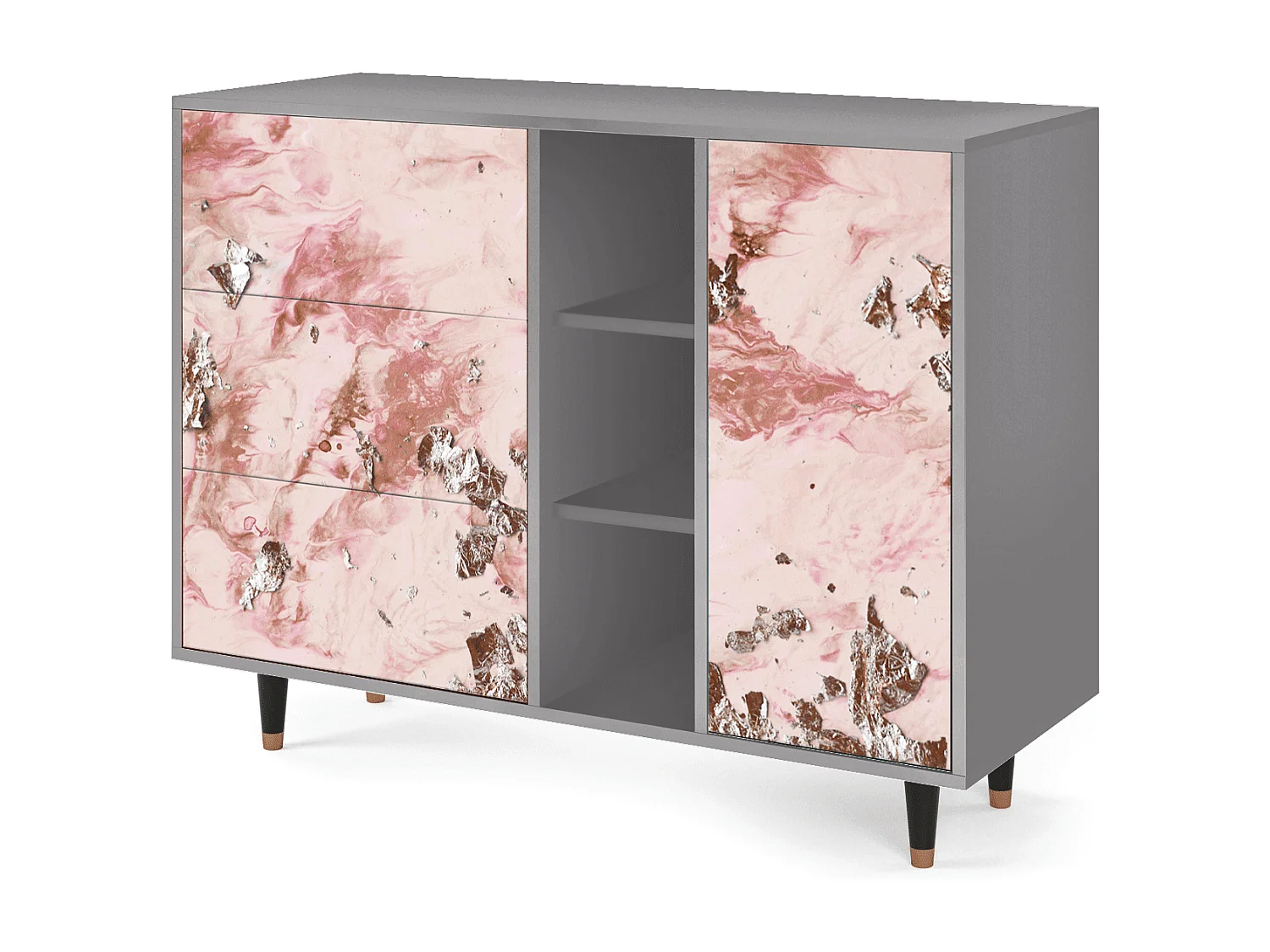 Buffet - 125x98x48 cm - BS2 - Cotton Candy, Gris