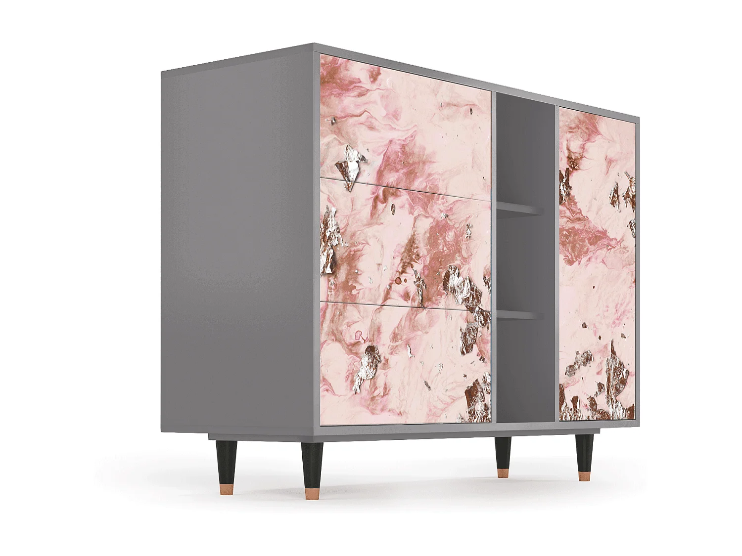 Buffet - 125x98x48 cm - BS2 - Cotton Candy, Gris