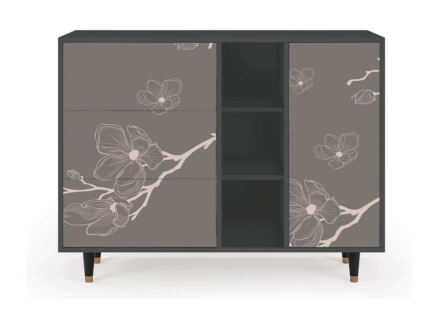 Buffet - 125x98x48 cm - BS2 - Cherry Blossom, Anthracite