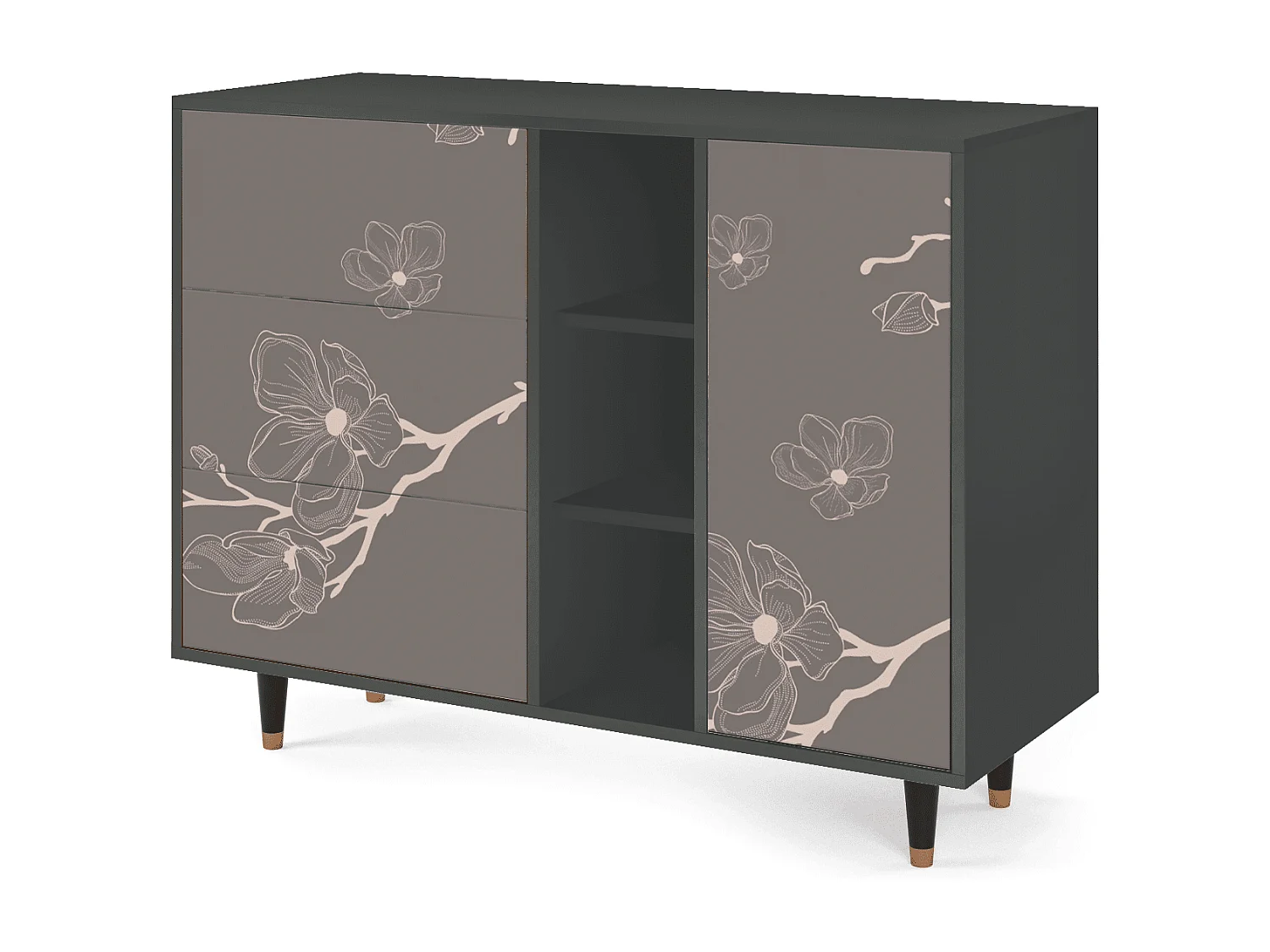 Buffet - 125x98x48 cm - BS2 - Cherry Blossom, Anthracite
