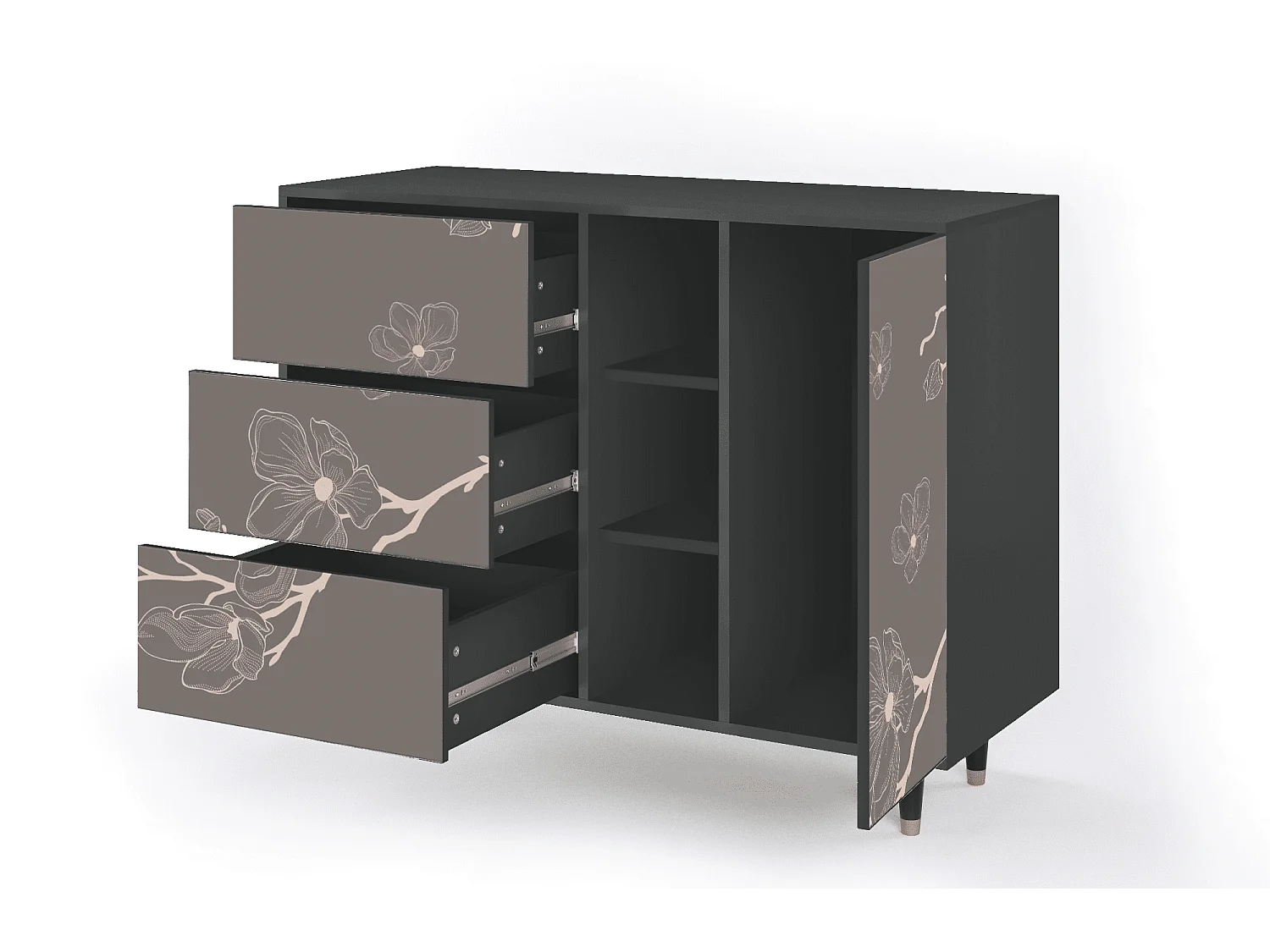 Buffet - 125x98x48 cm - BS2 - Cherry Blossom, Anthracite
