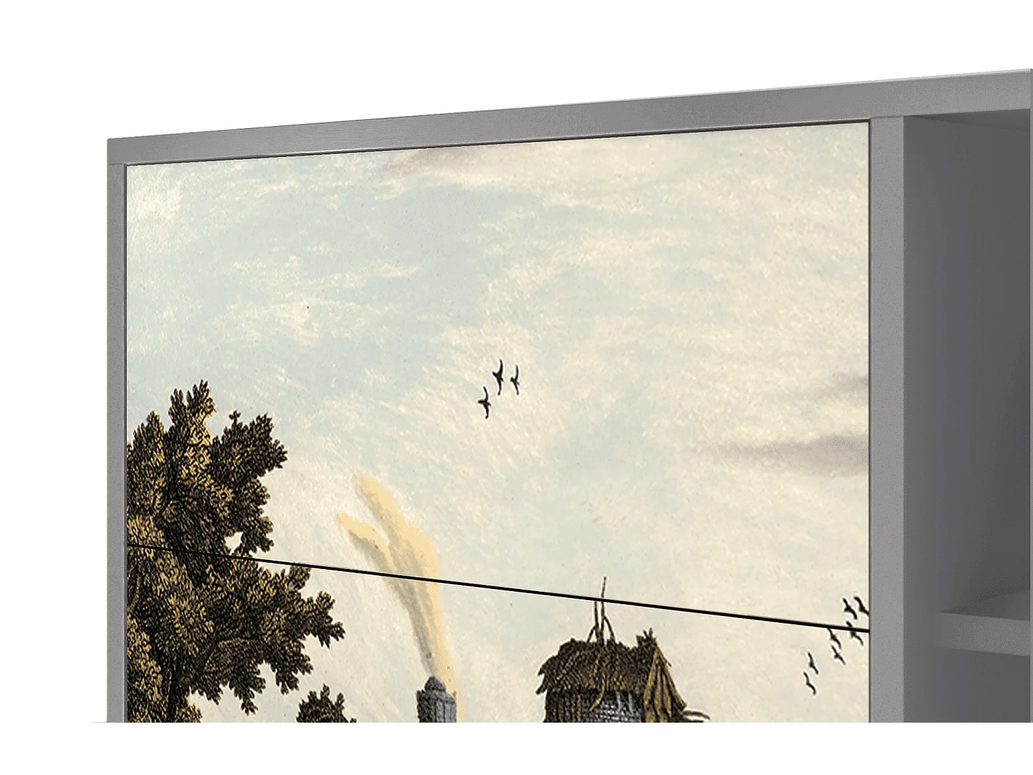 Buffet - 125x98x48 cm - BS2 - Mill along a River, Gris