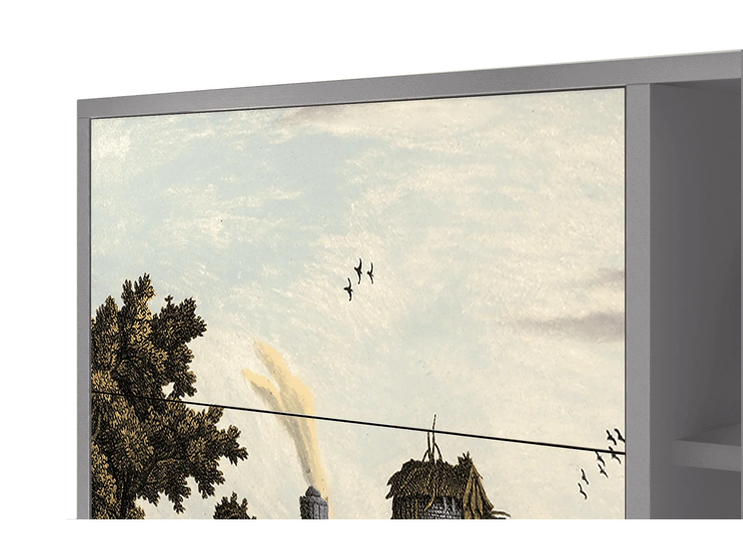 Buffet - 125x98x48 cm - BS2 - Mill along a River, Gris