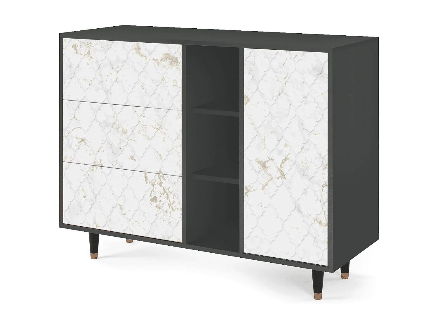 Buffet - 125x98x48 cm - BS2 - Sweet Cotton, Anthracite