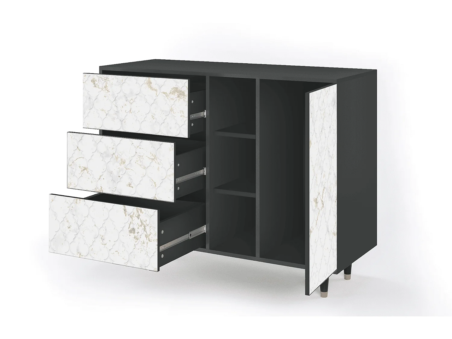 Buffet - 125x98x48 cm - BS2 - Sweet Cotton, Anthracite