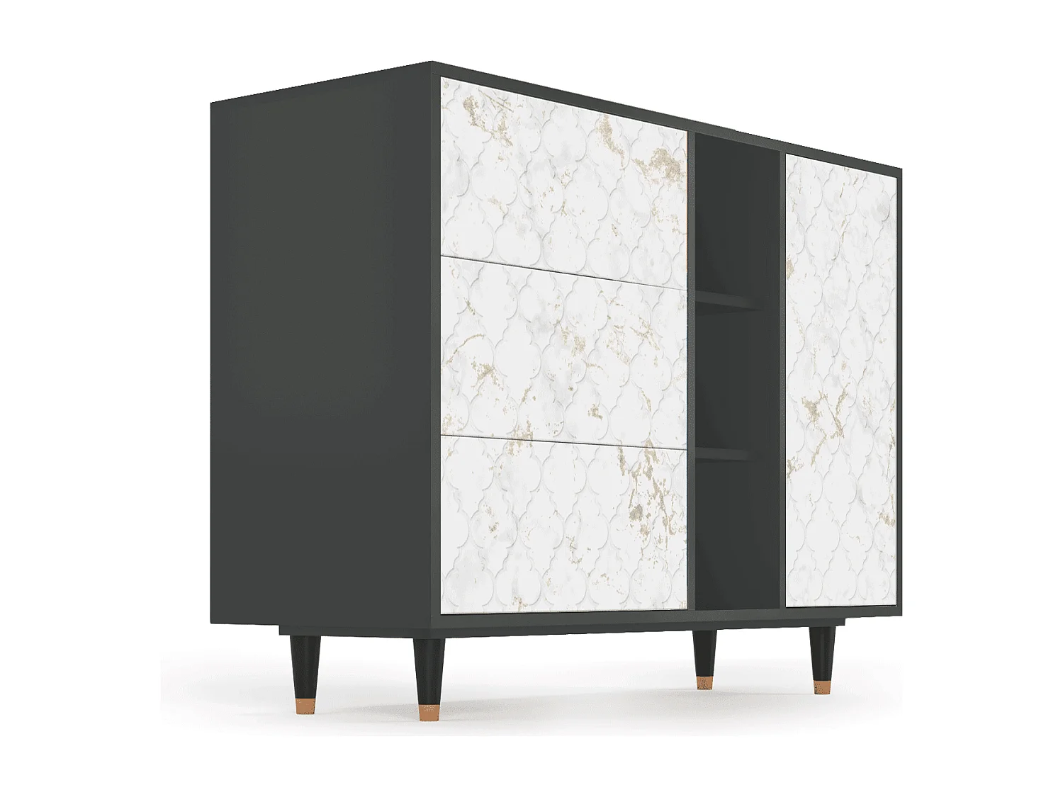 Buffet - 125x98x48 cm - BS2 - Sweet Cotton, Anthracite