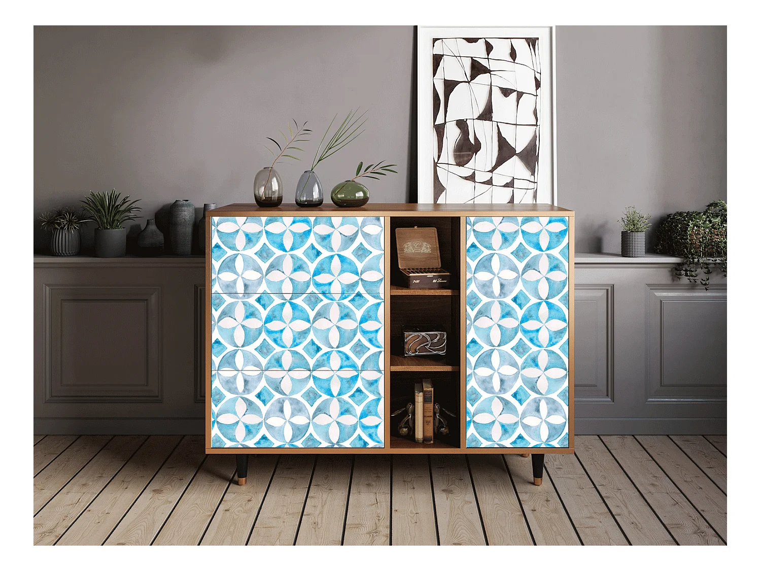 Credenza - 125x98x48 cm - BS2 - Porto Mood, Noce