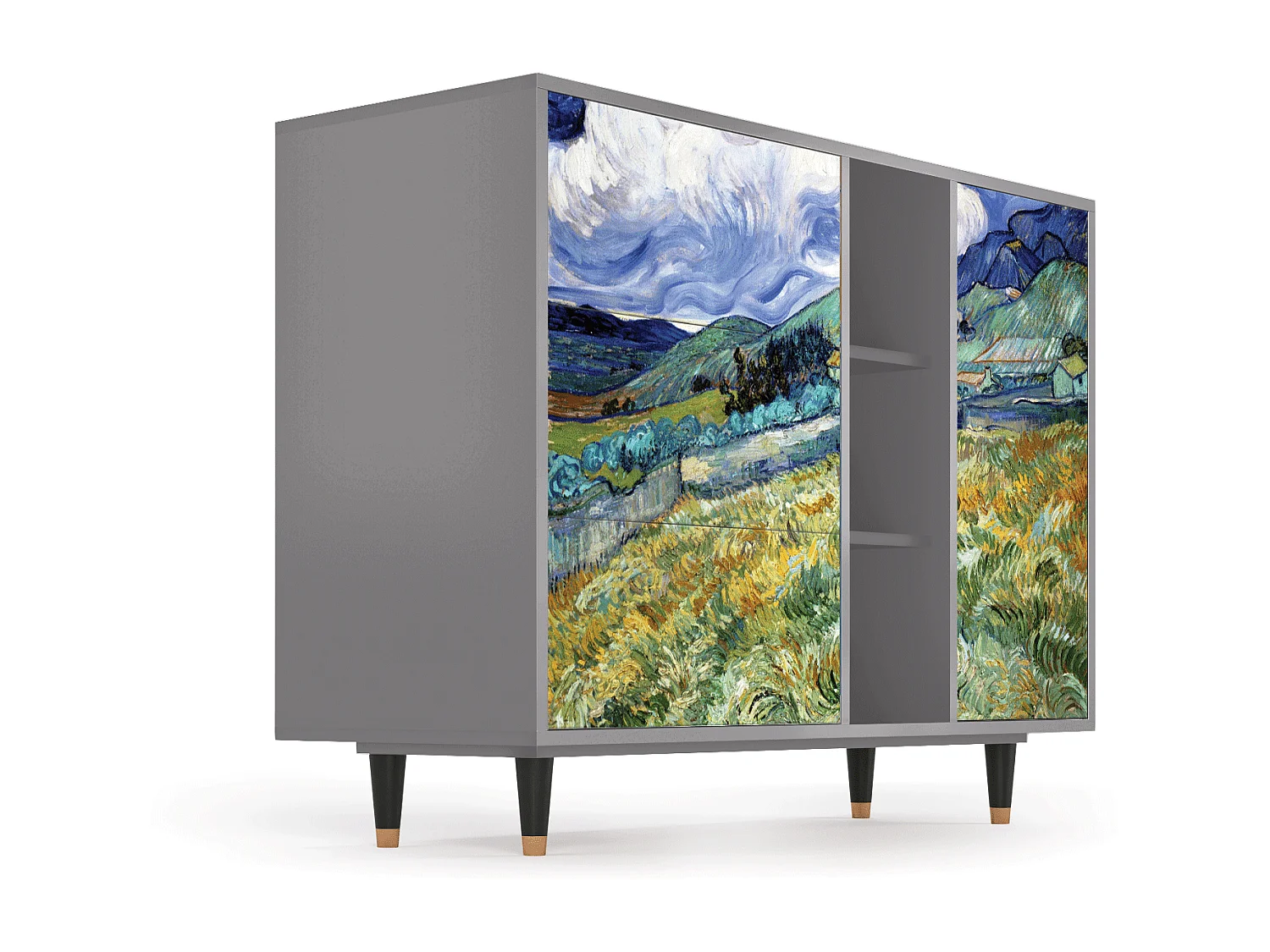Dressoir - 125x98x48 cm - BS2 - Landscape, Grijs
