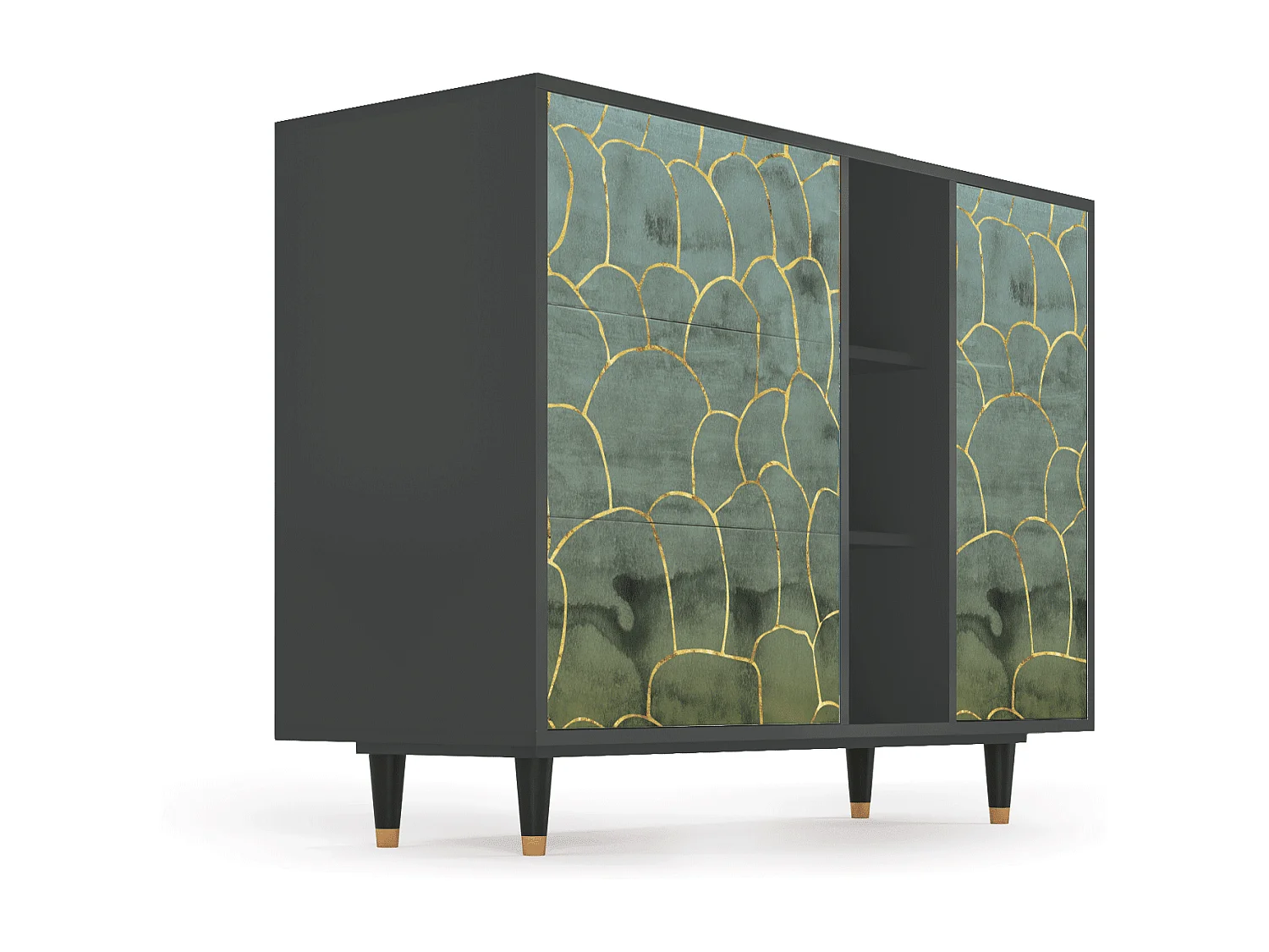 Buffet - 125x98x48 cm - BS2 - Magnificent Water Lily, Anthracite