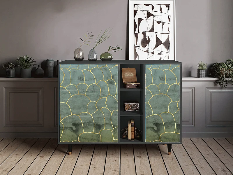 Buffet - 125x98x48 cm - BS2 - Magnificent Water Lily, Anthracite