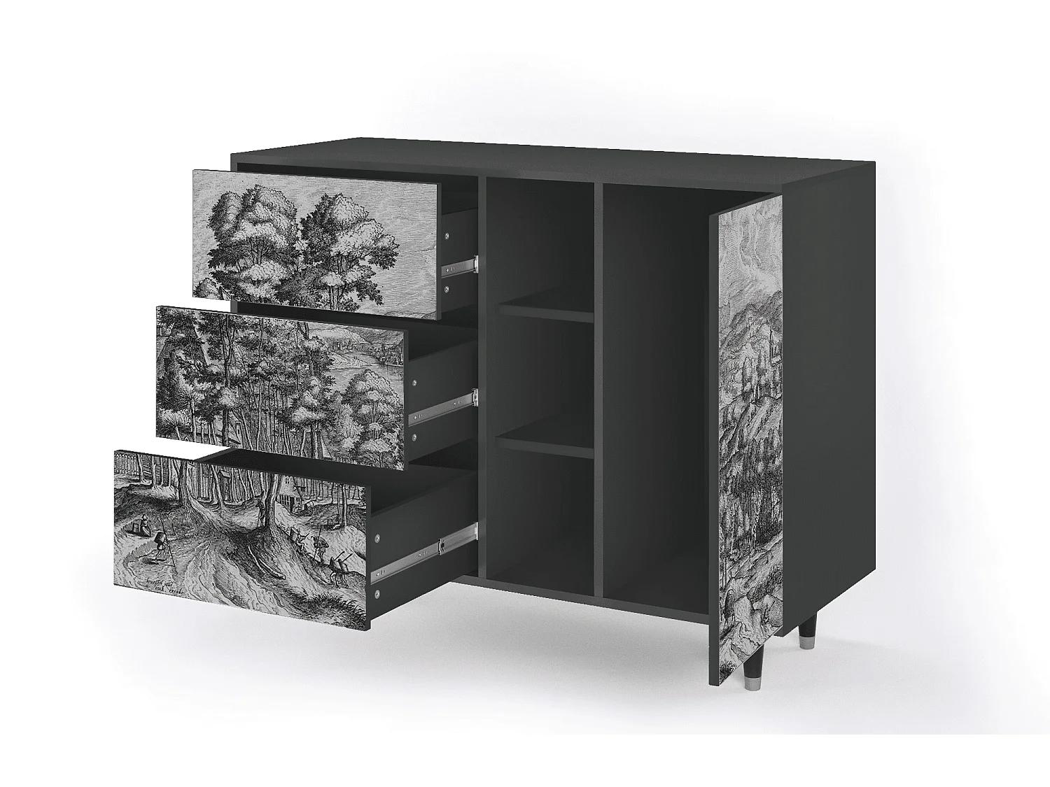 Buffet - 125x98x48 cm - BS2 - Rusticorum, Anthracite