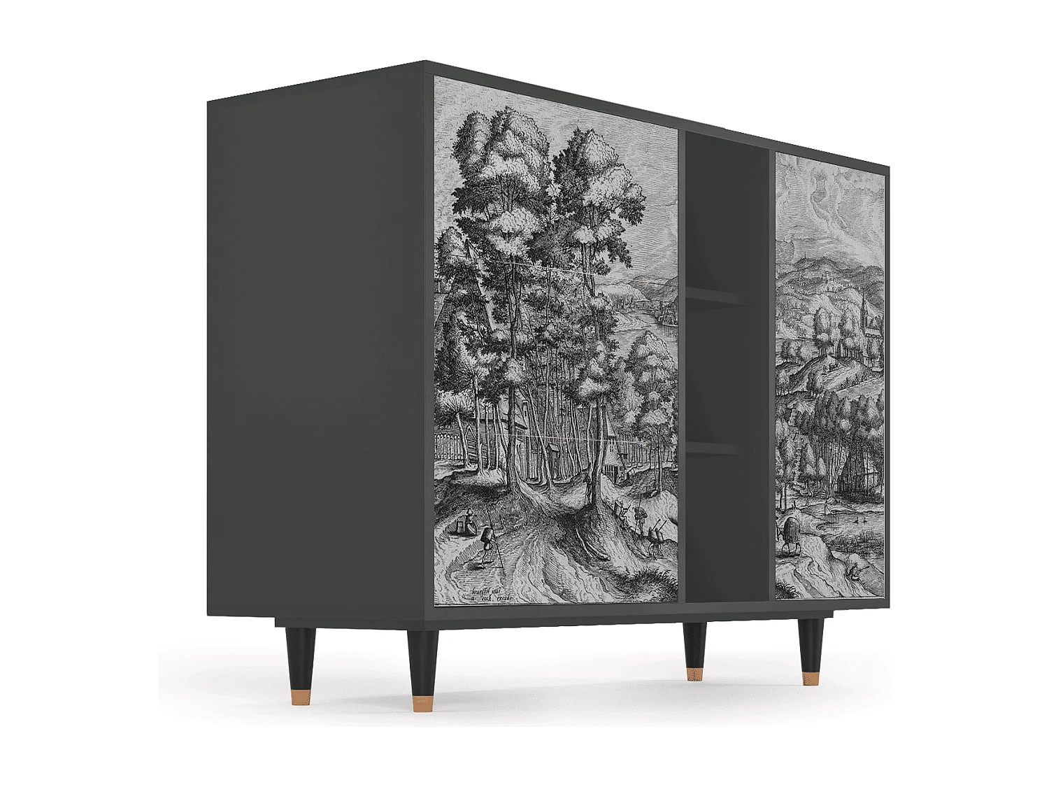 Dressoir - 125x98x48 cm - BS2 - Rusticorum, Antraciet