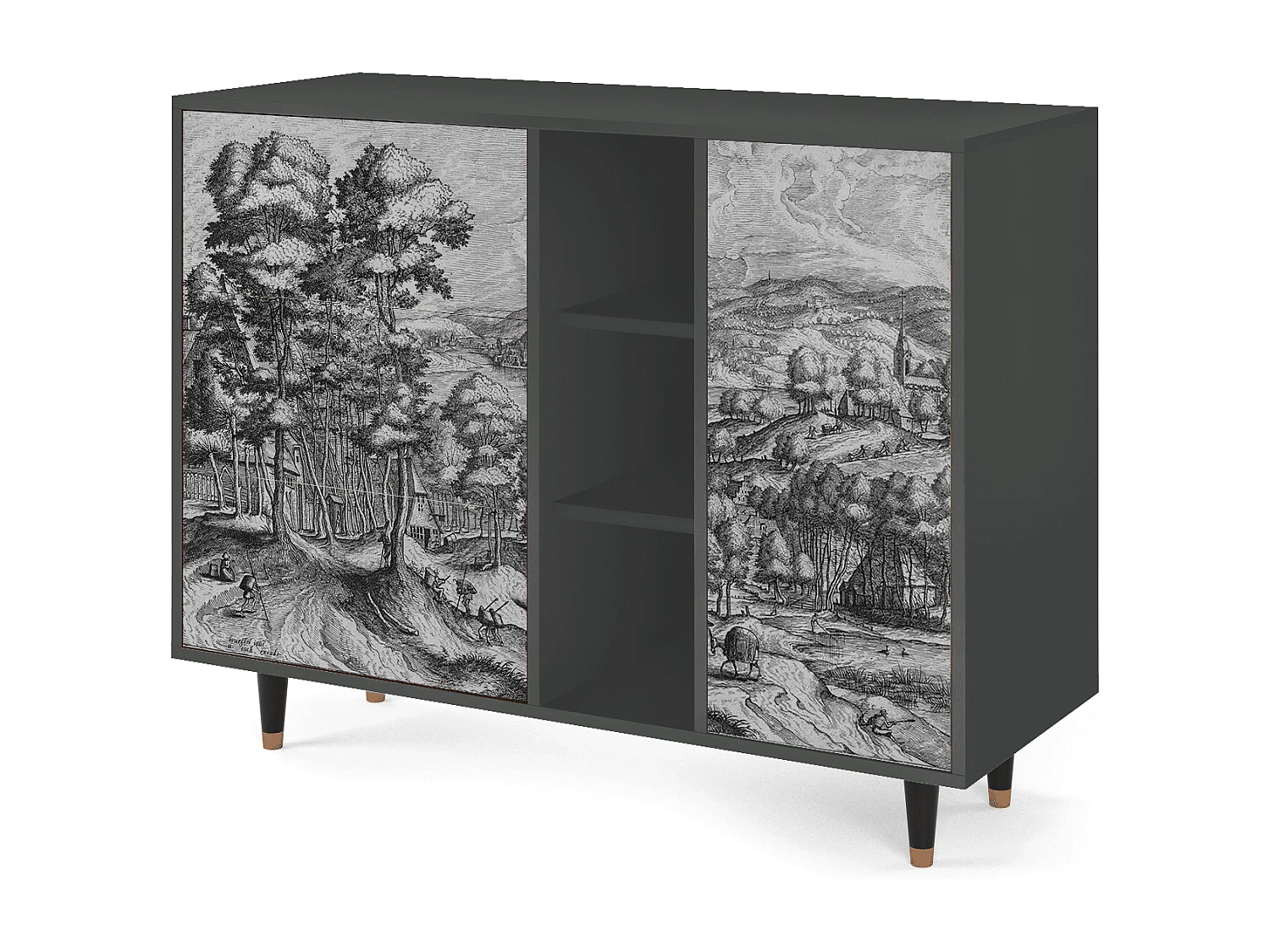 Dressoir - 125x98x48 cm - BS2 - Rusticorum, Antraciet