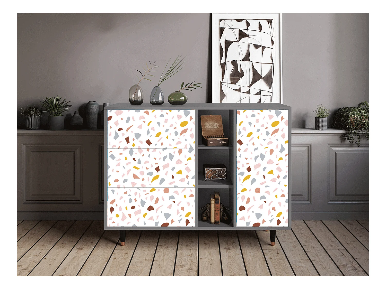 Dressoir - 125x98x48 cm - BS2 - Marmelade Cheese, Grijs